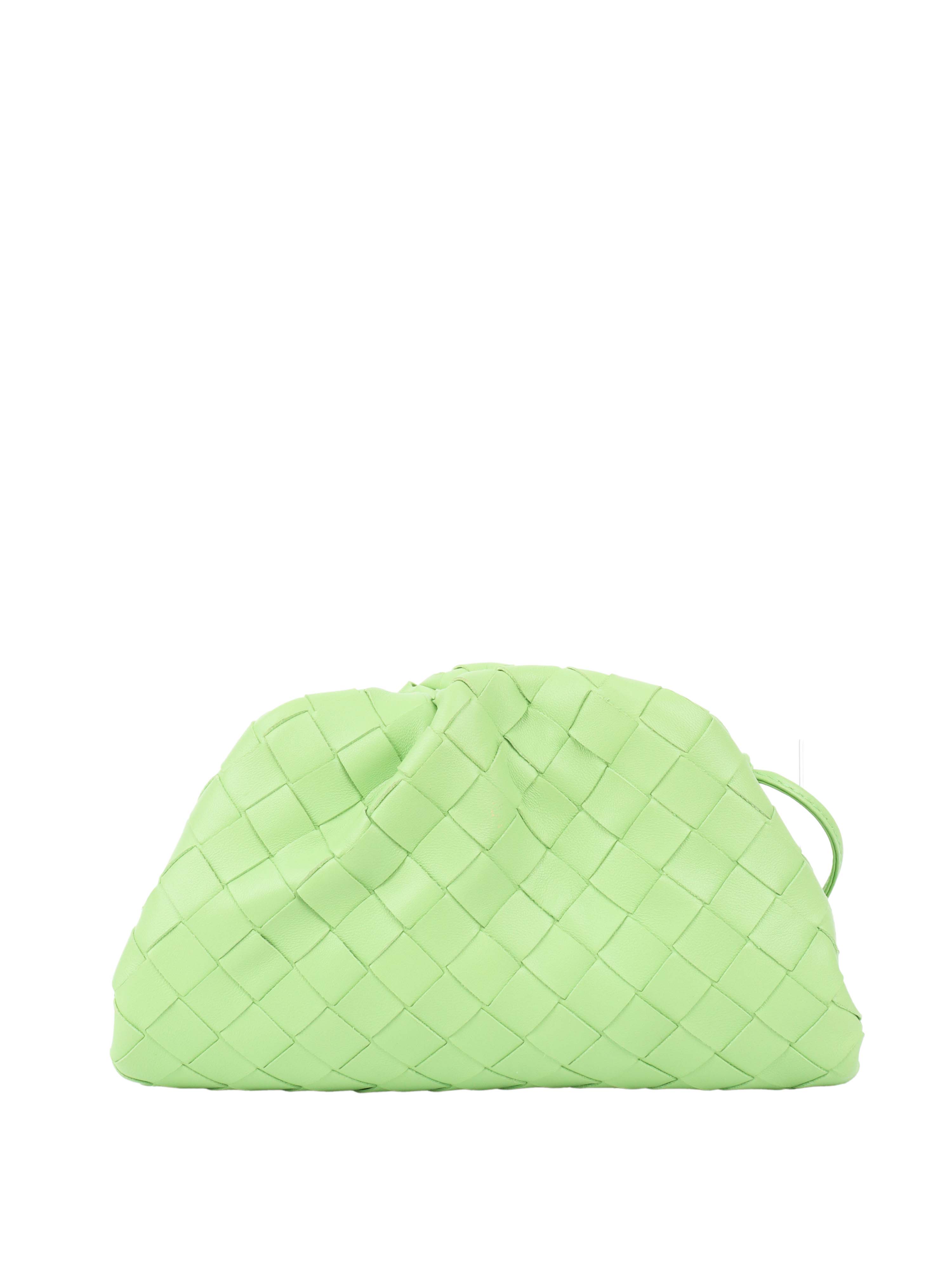 Bottega Veneta Light Green Intrecciato Mini Pouch.
