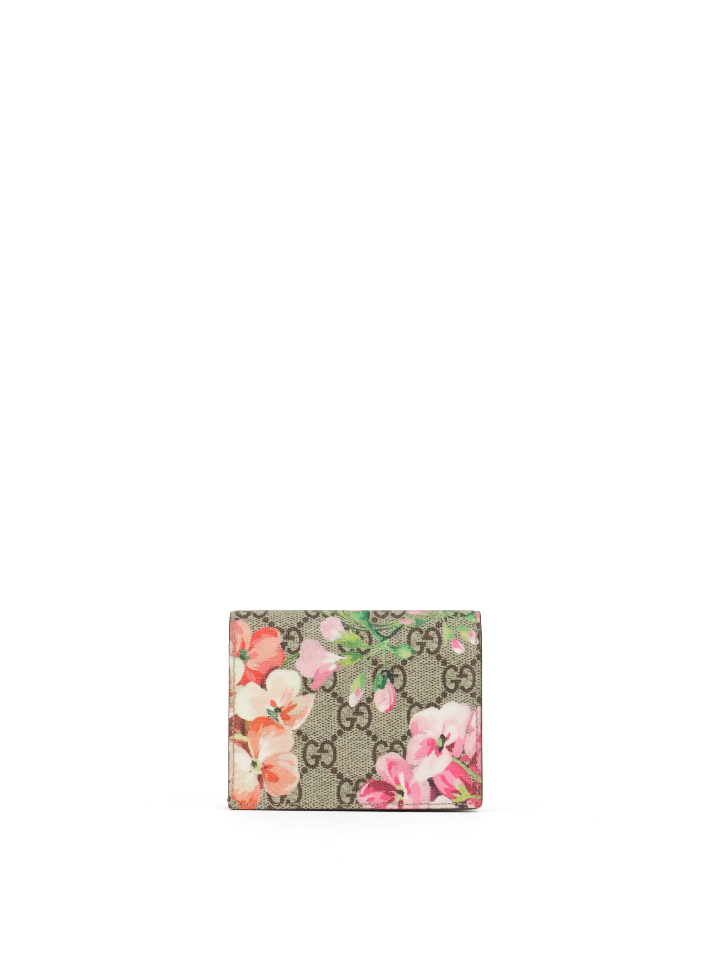 Gucci Ebony  Pink Bloom Supreme Fold Wallet