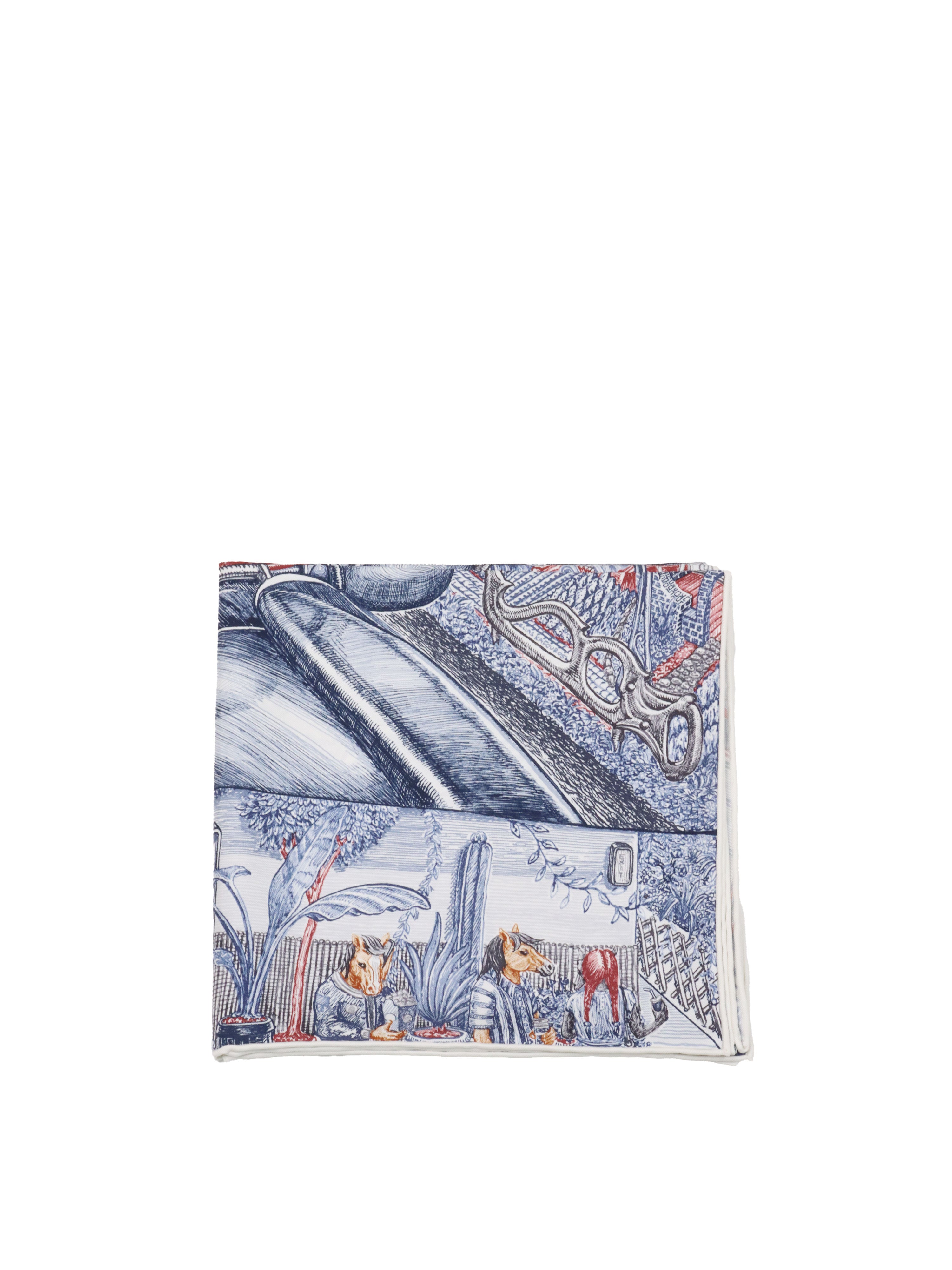 Hermes Ardoise & Blanc City of Light Scarf