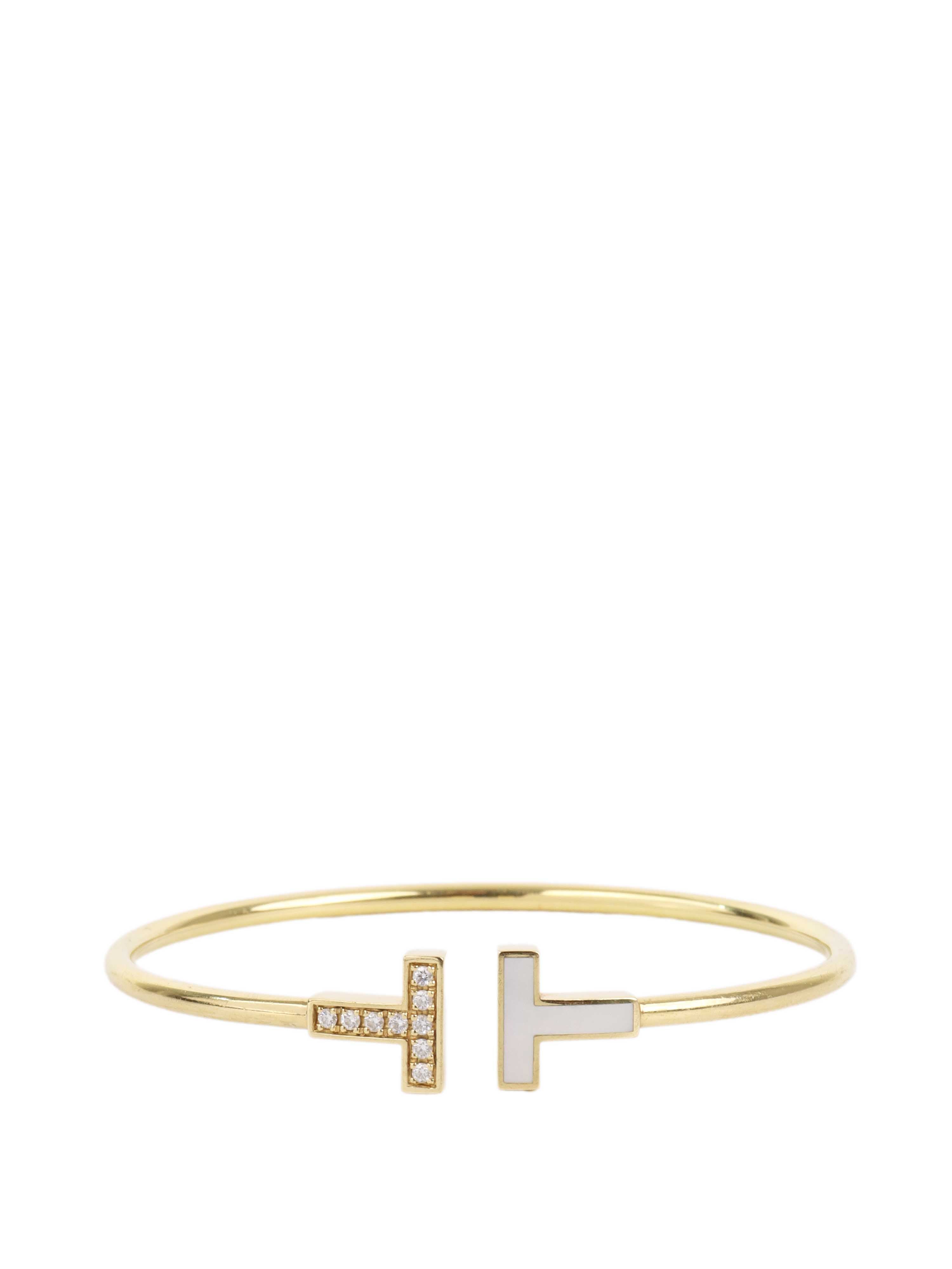 Tiffany & Co Yellow Gold T-Wire Bracelet.