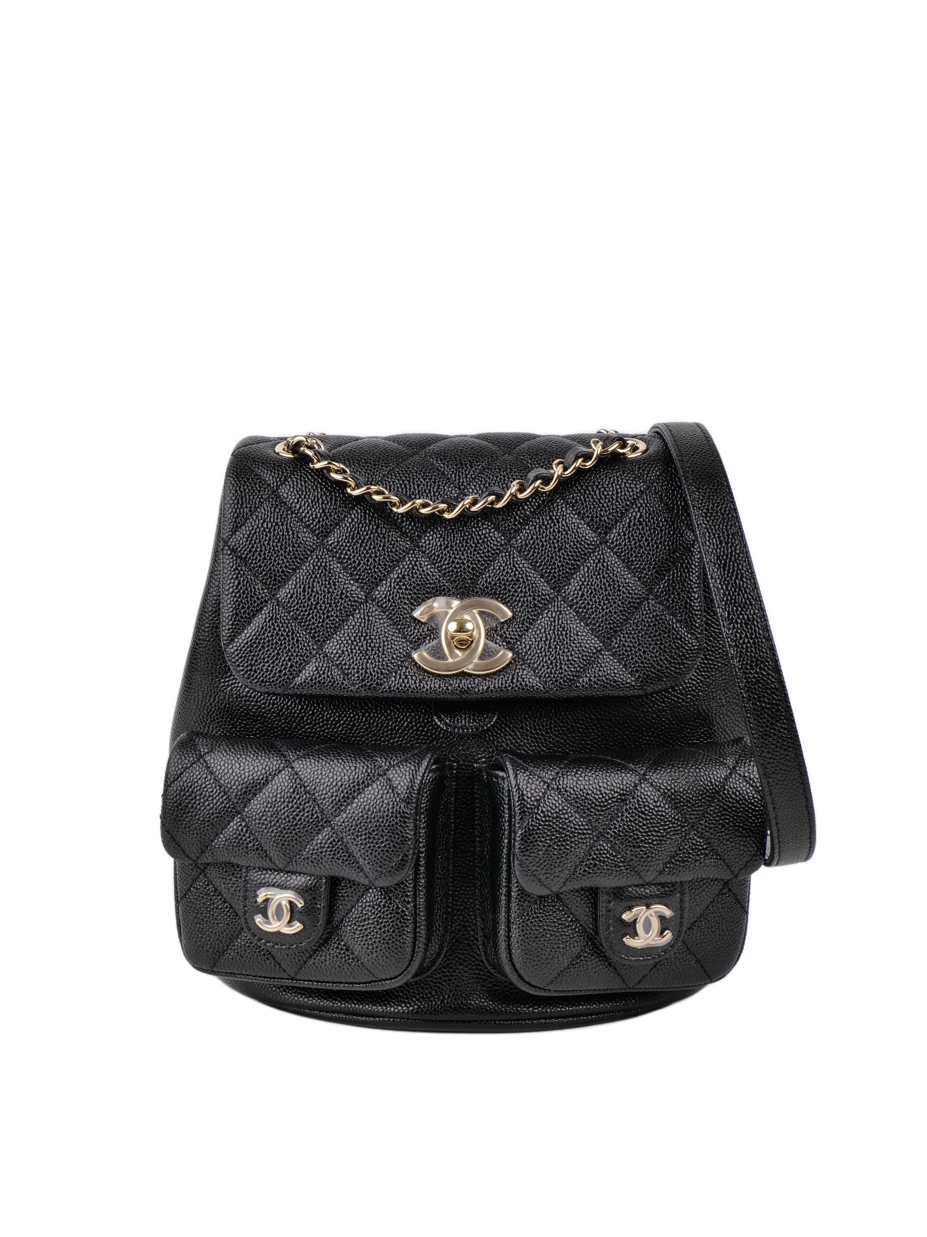Chanel Black Caviar Duma Backpack.