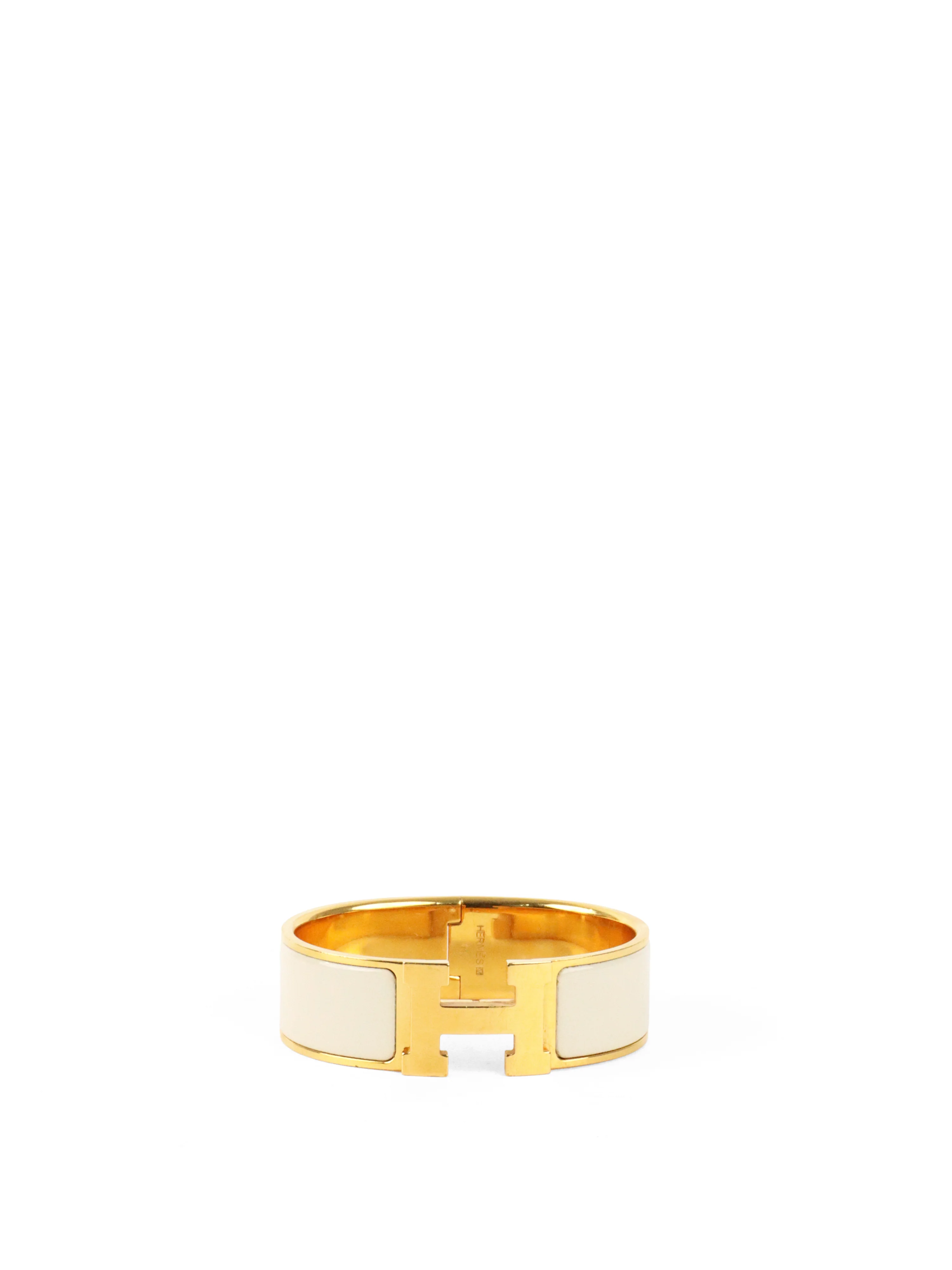 Hermes Blanc Clic Clac H PM Bracelet GHW