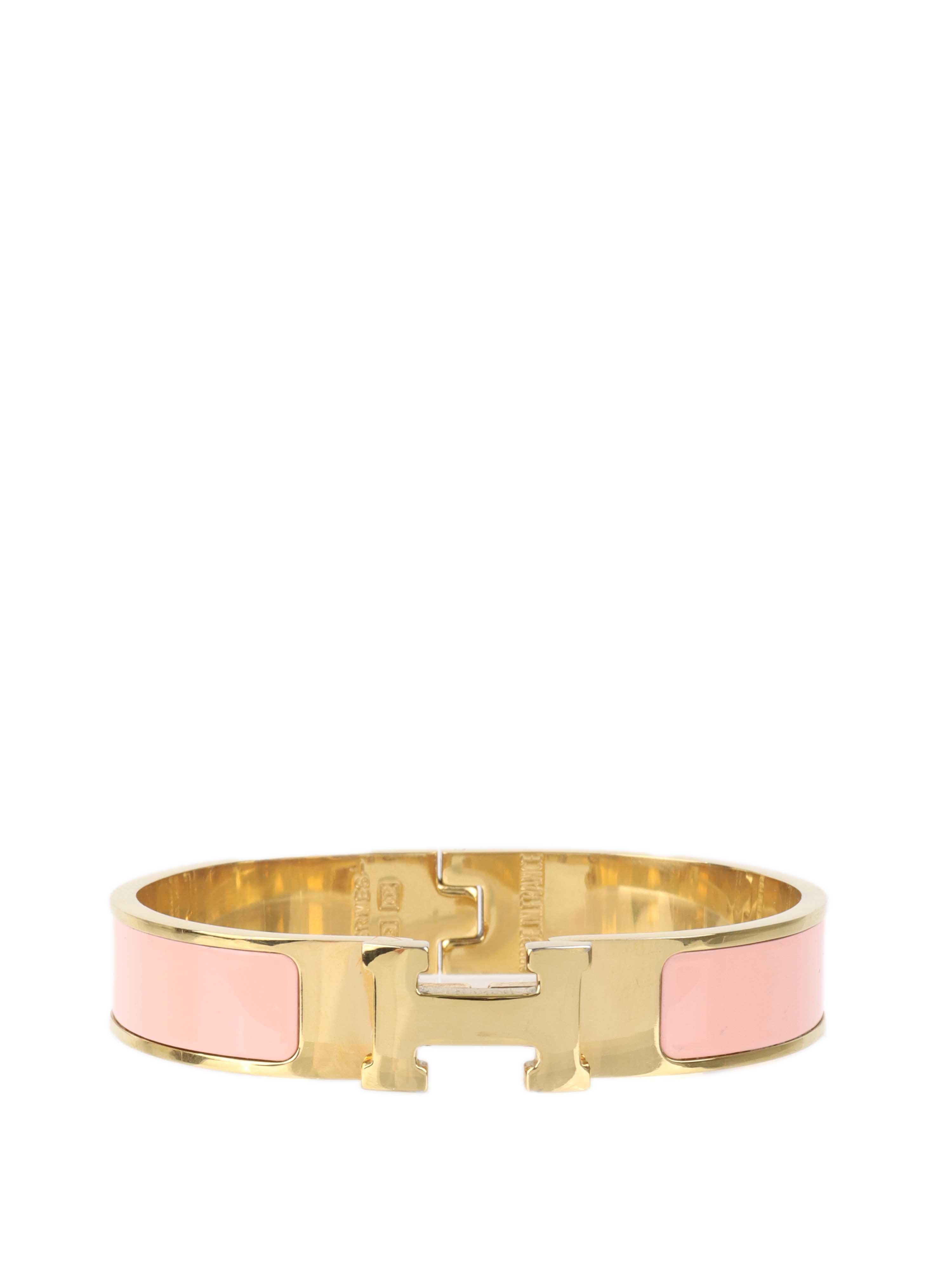 Hermes Rose Pink Clic H PM Bracelet.
