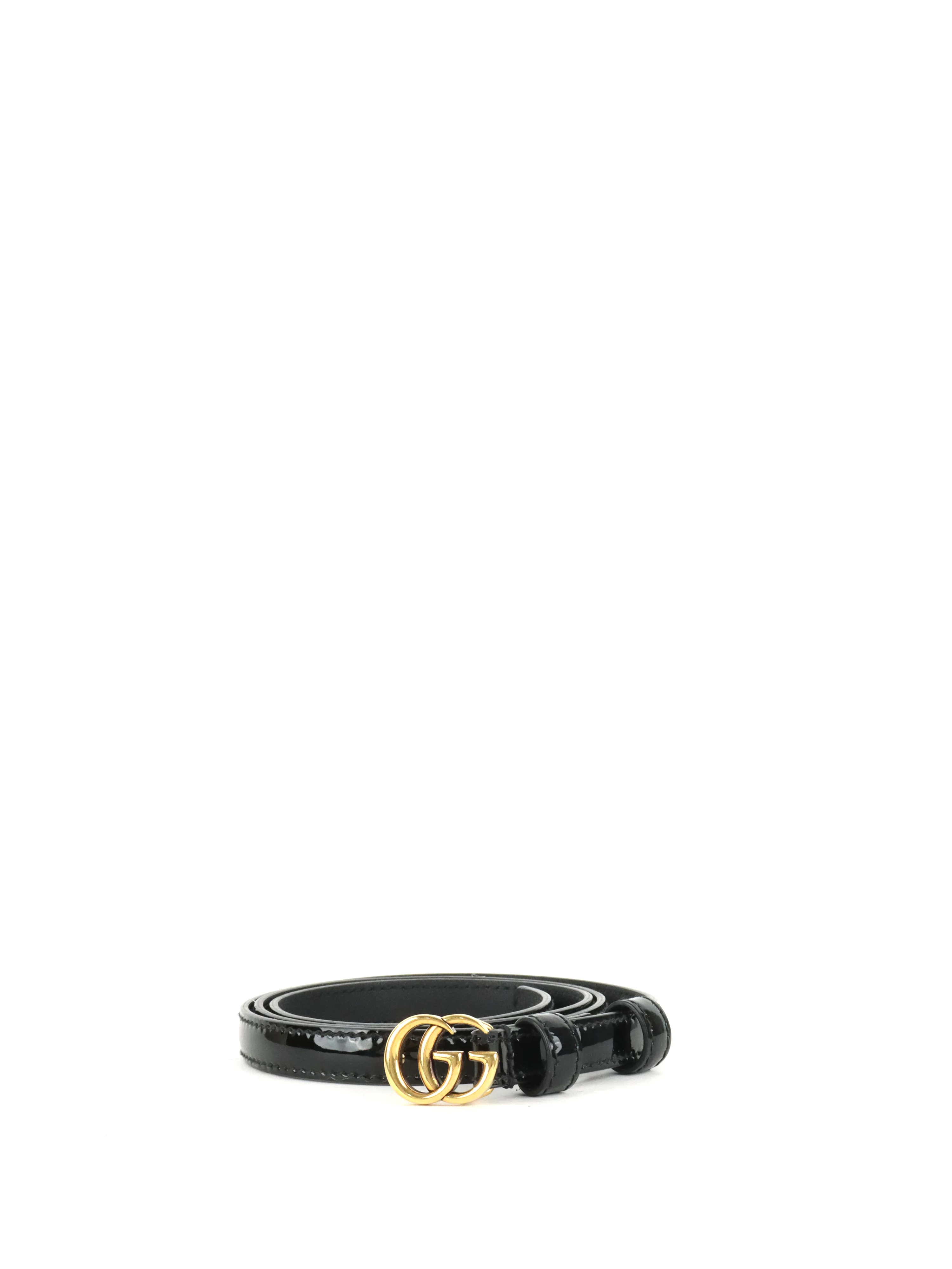 Gucci Black Patent GG Thin Belt size 80