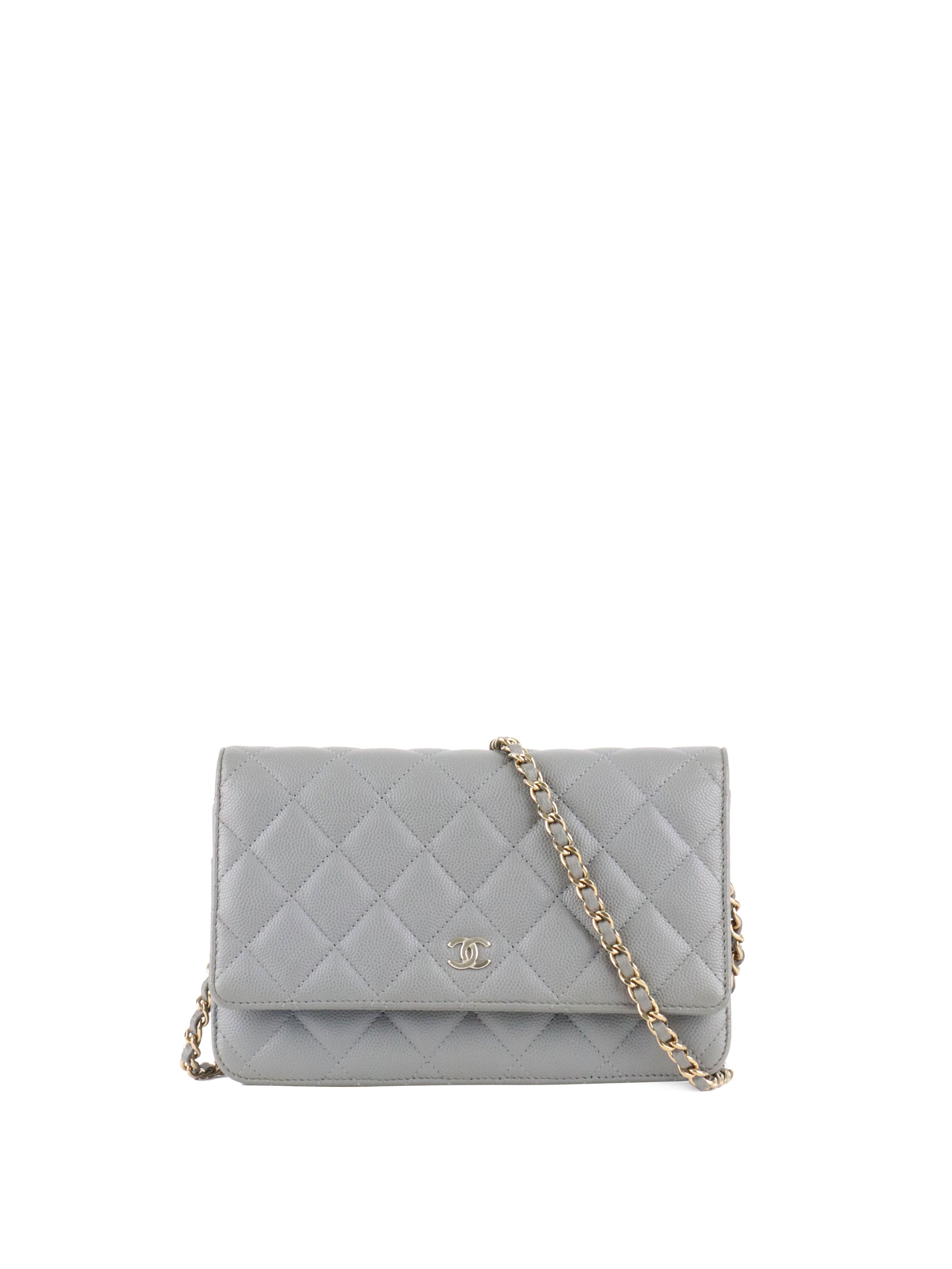 Chanel Grey Caviar Wallet on Chain LGHW