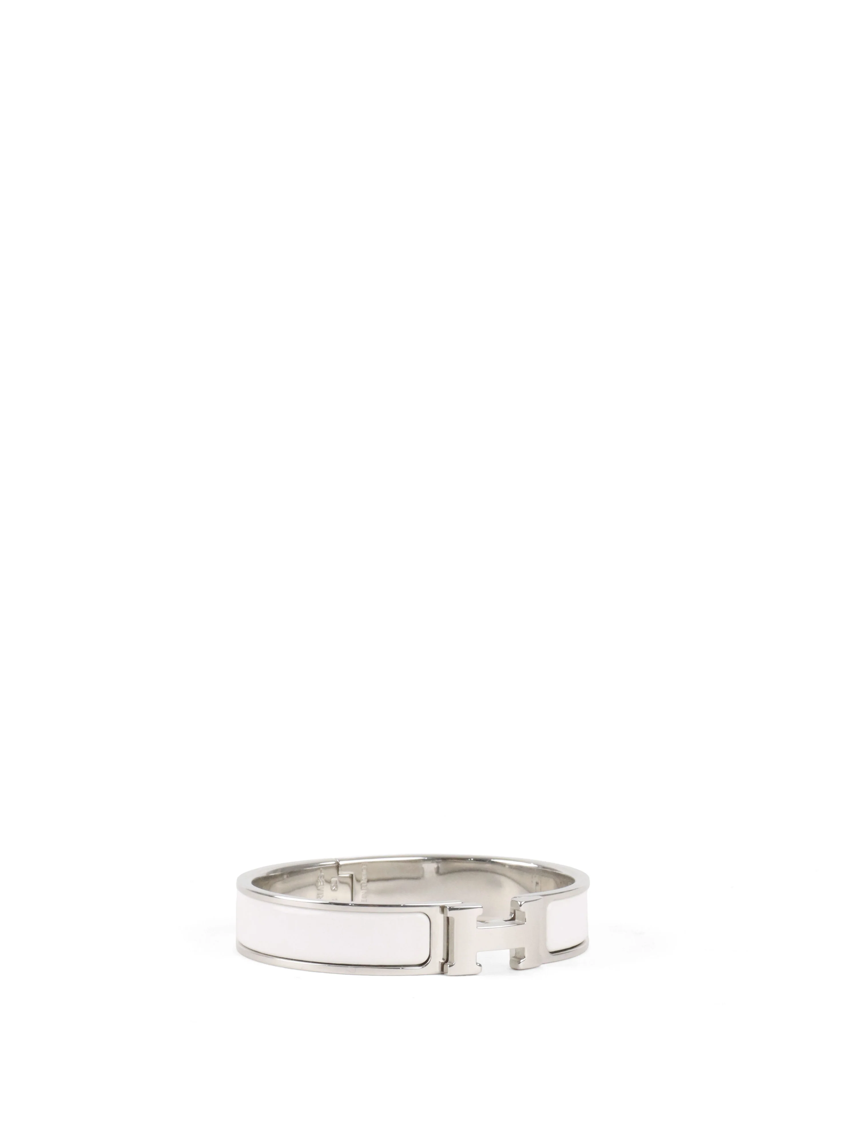 Hermes Blanc Clic H Palladium Plated Bracelet PM