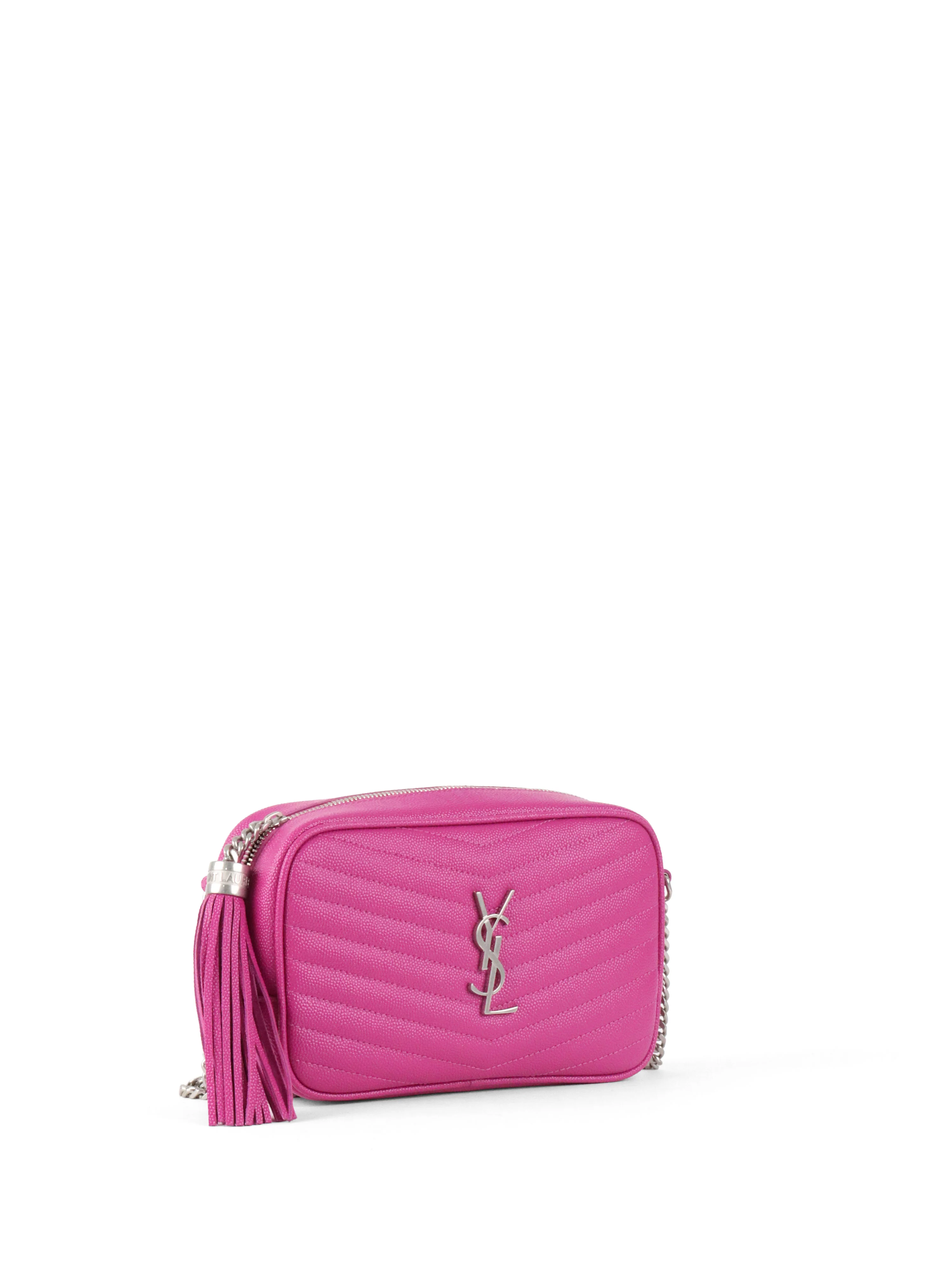 Saint Laurent Bright Pink Lou Mini Camera Bag