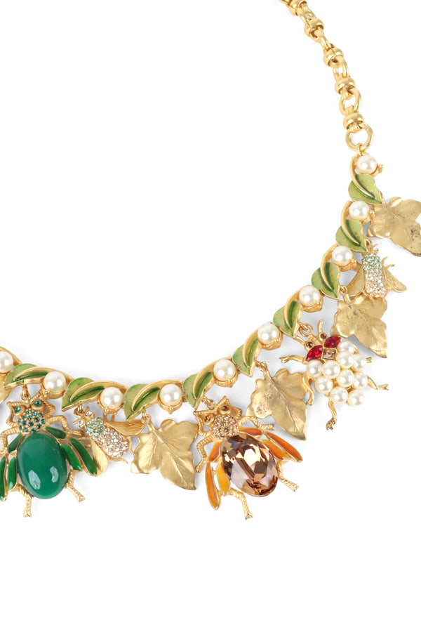 Dolce  Gabbana Brass Crystal Bug Charm Pendant