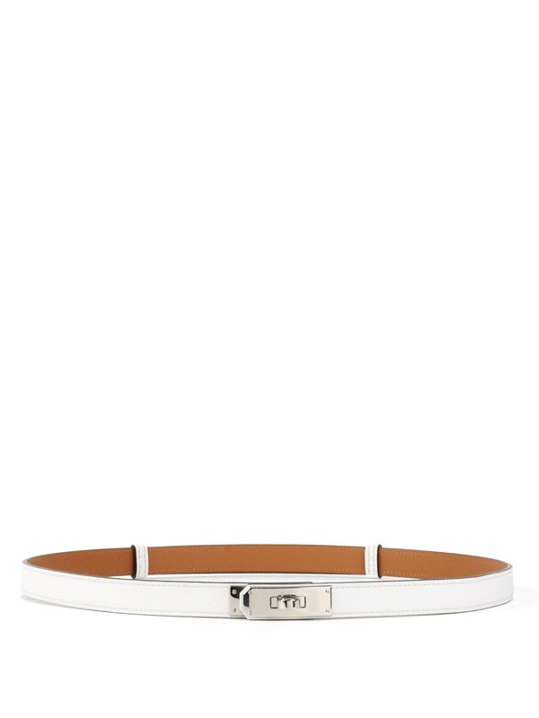Hermes Kelly 18 Belt White SHW
