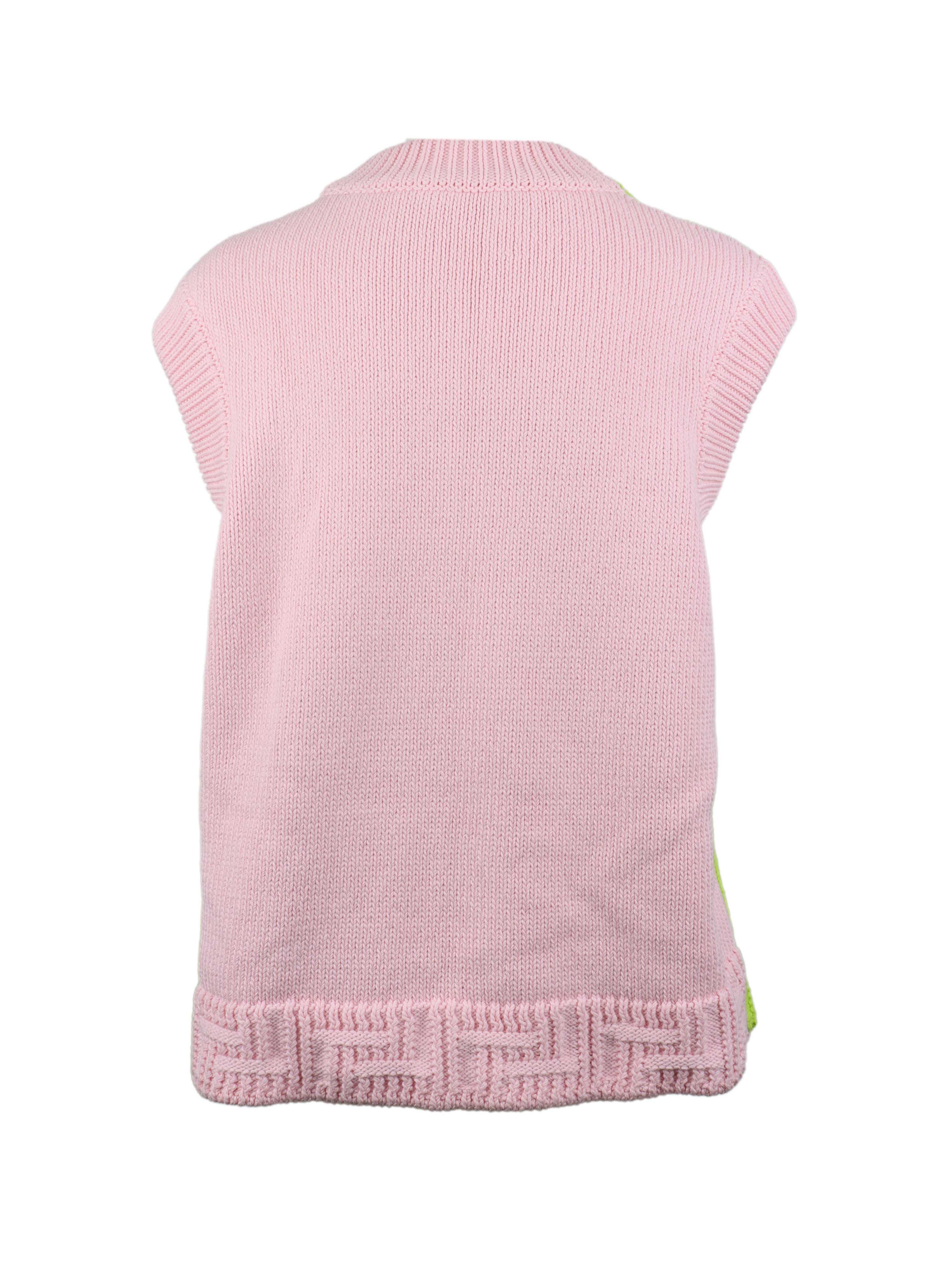 Versace Green  Pink Knit Vest.