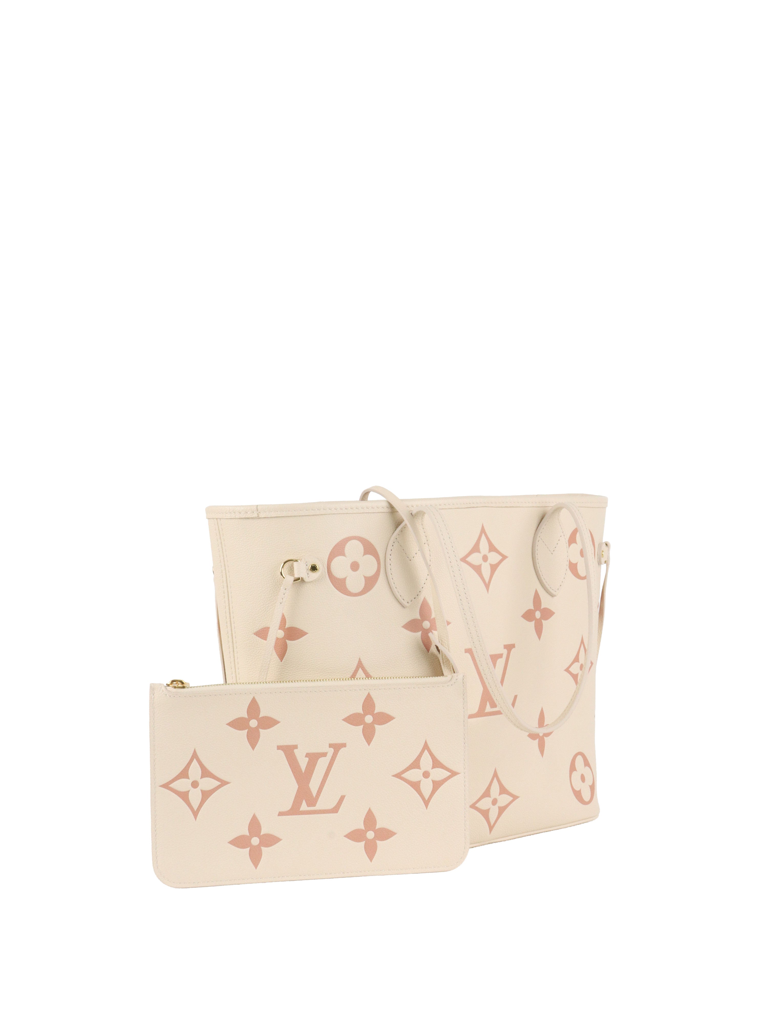 Louis Vuitton Monogram Empreinte Creme/Rose Trianon Neverfull MM