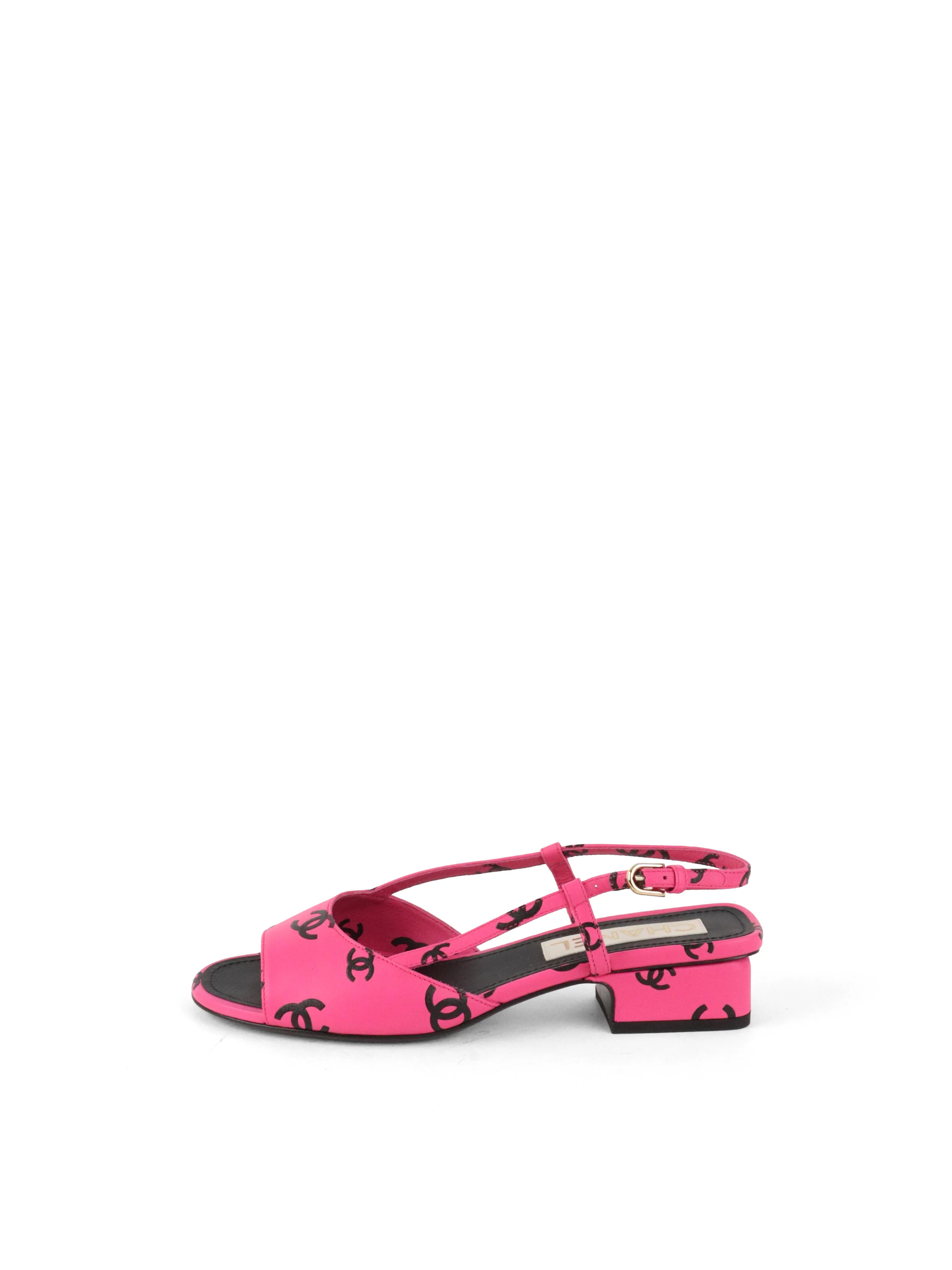 Chanel Dark Pink  Black Sandal