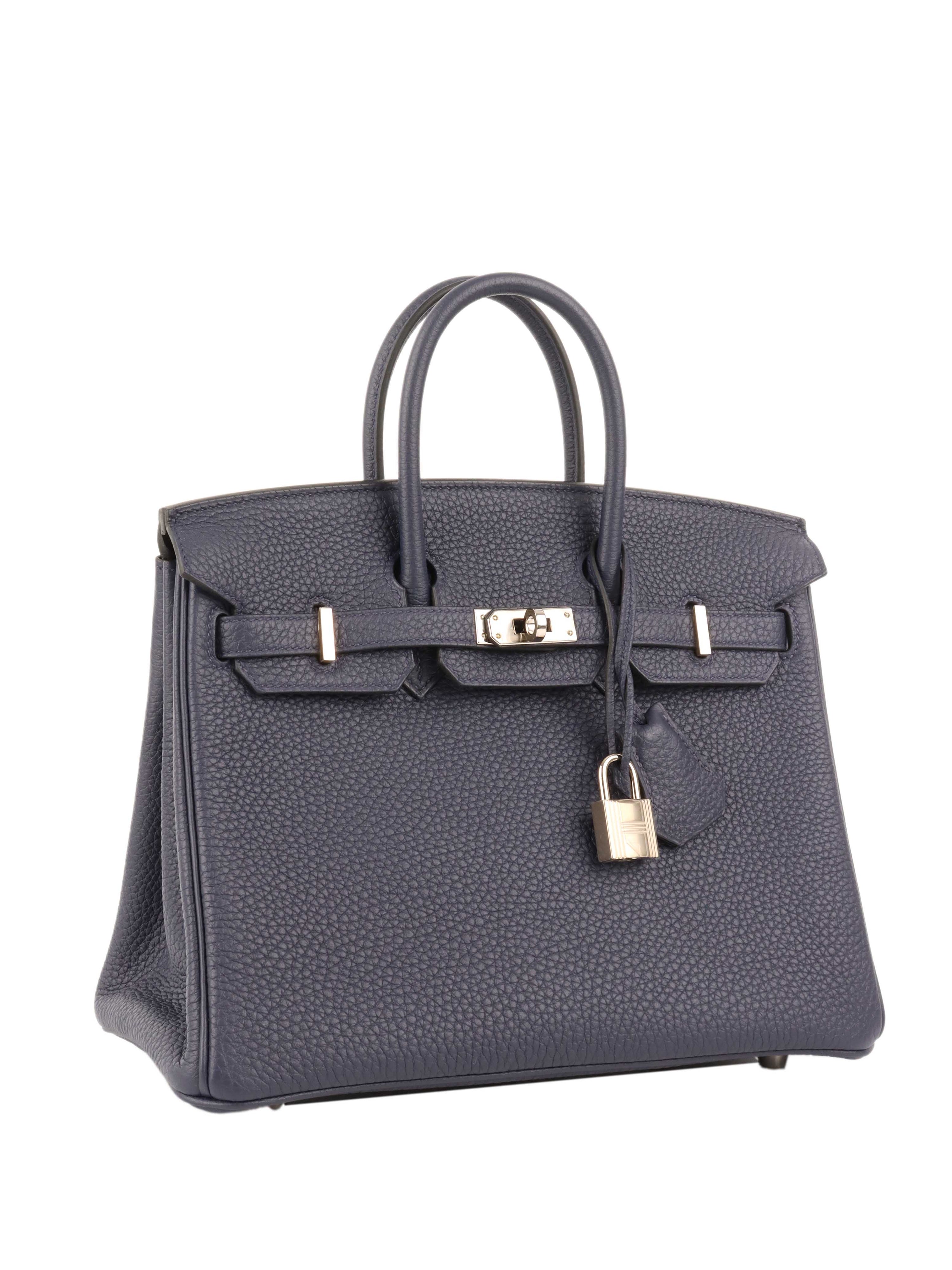 Hermes Birkin 25 Bleu Nuit PHW.