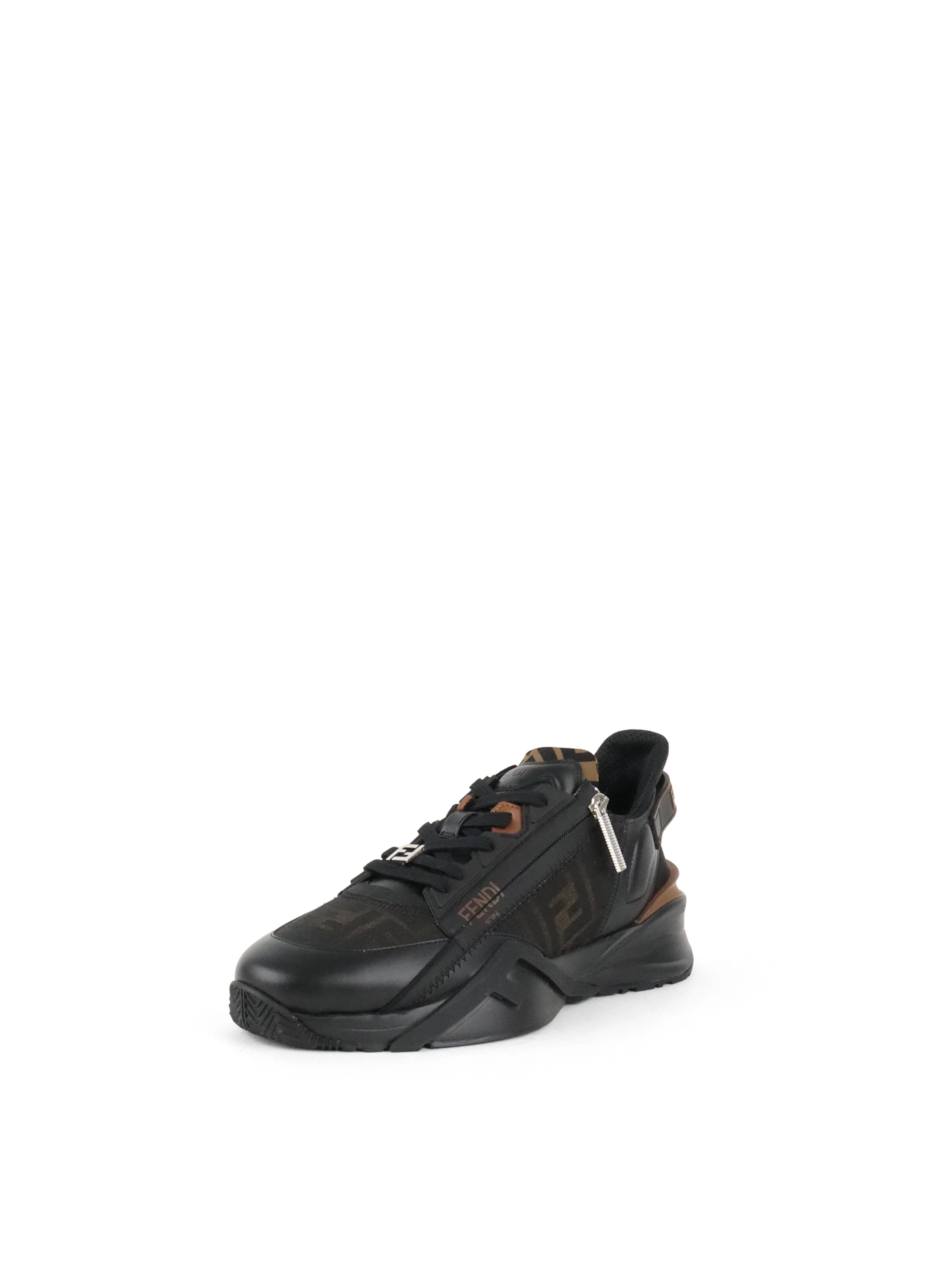 Fendi Brown Black Flow Low-top Sneakers size UK8