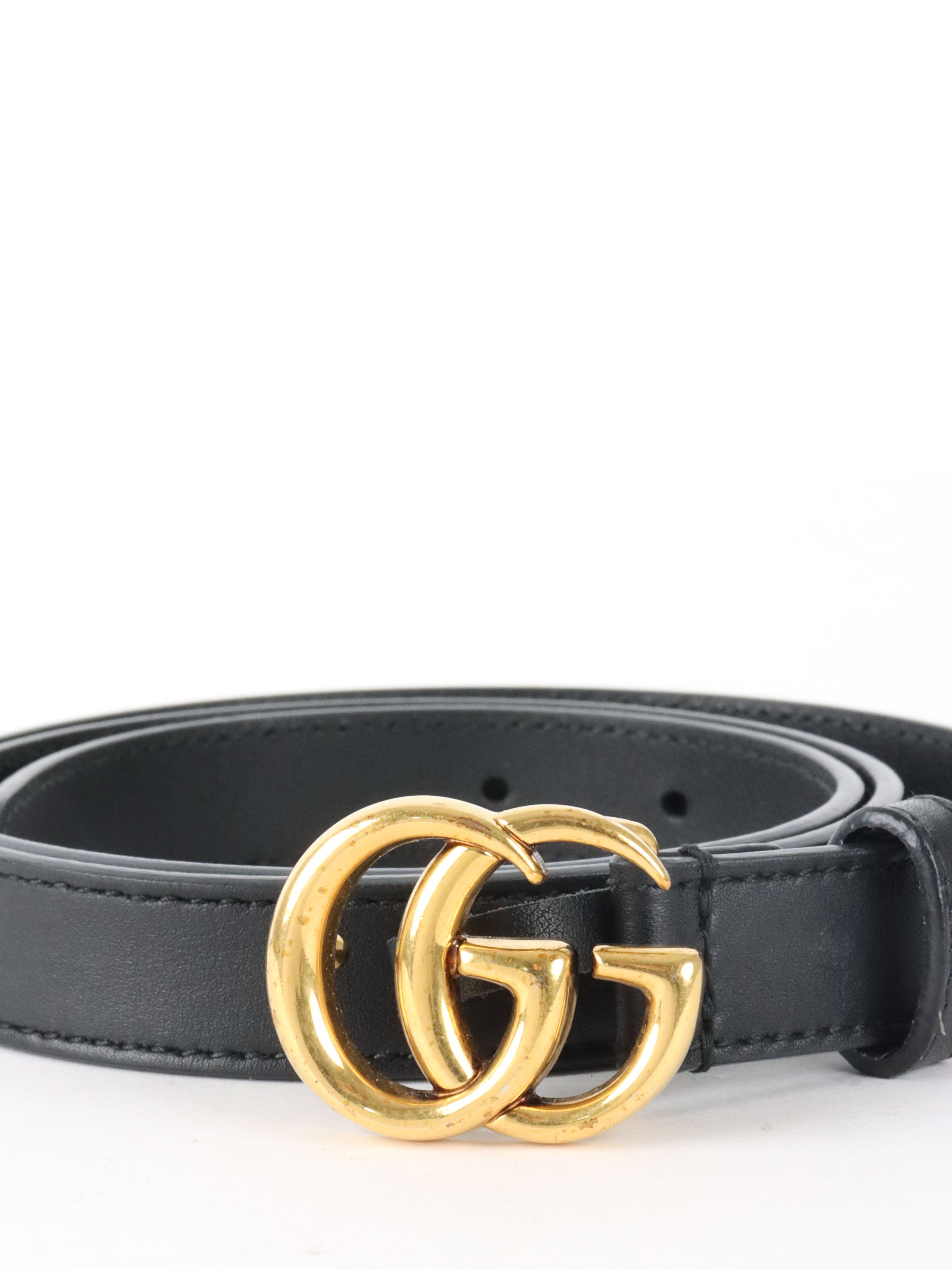 Gucci GG Black Thin Belt