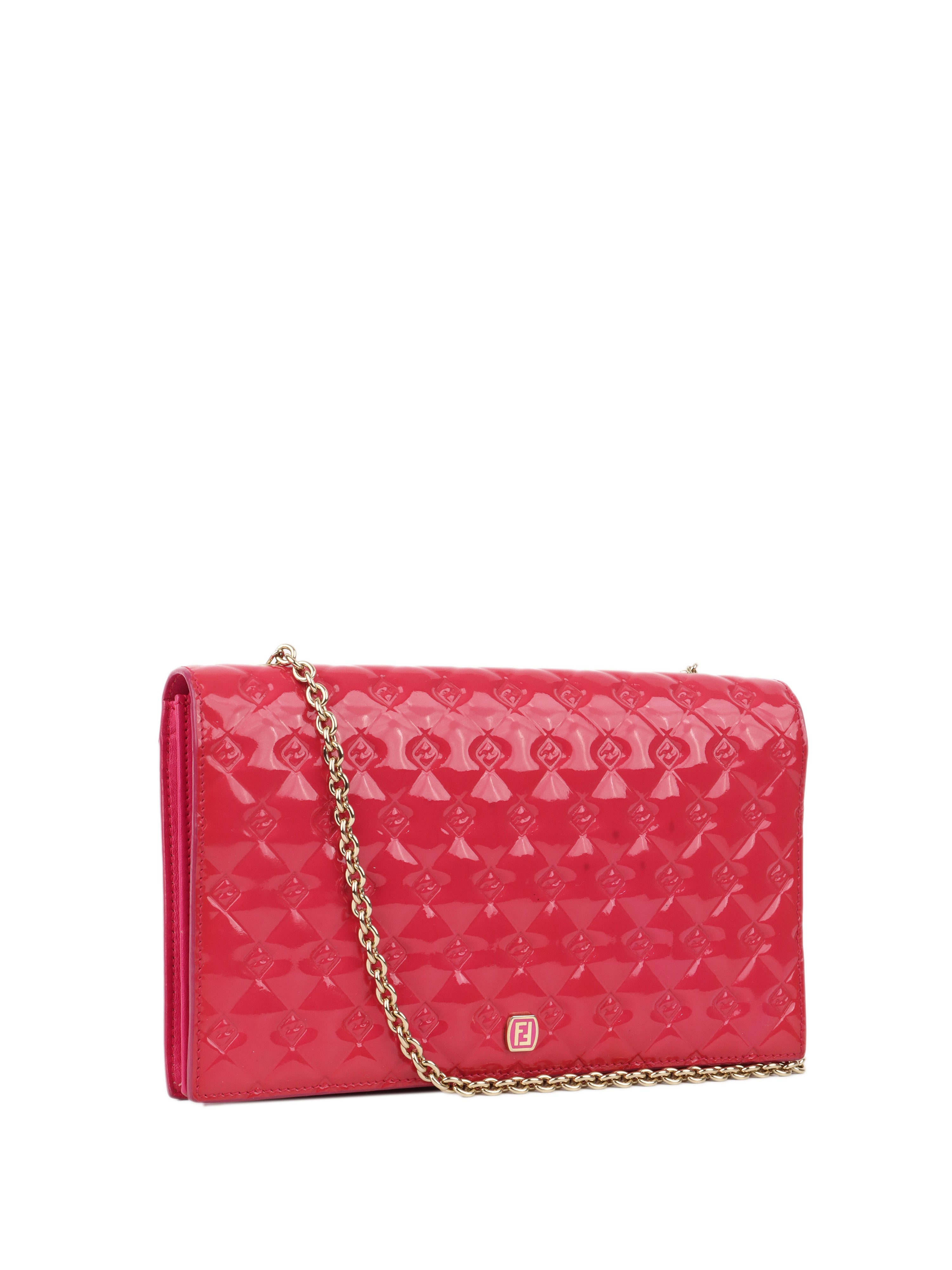 Fendi Pink Patent Wallet on Chain.