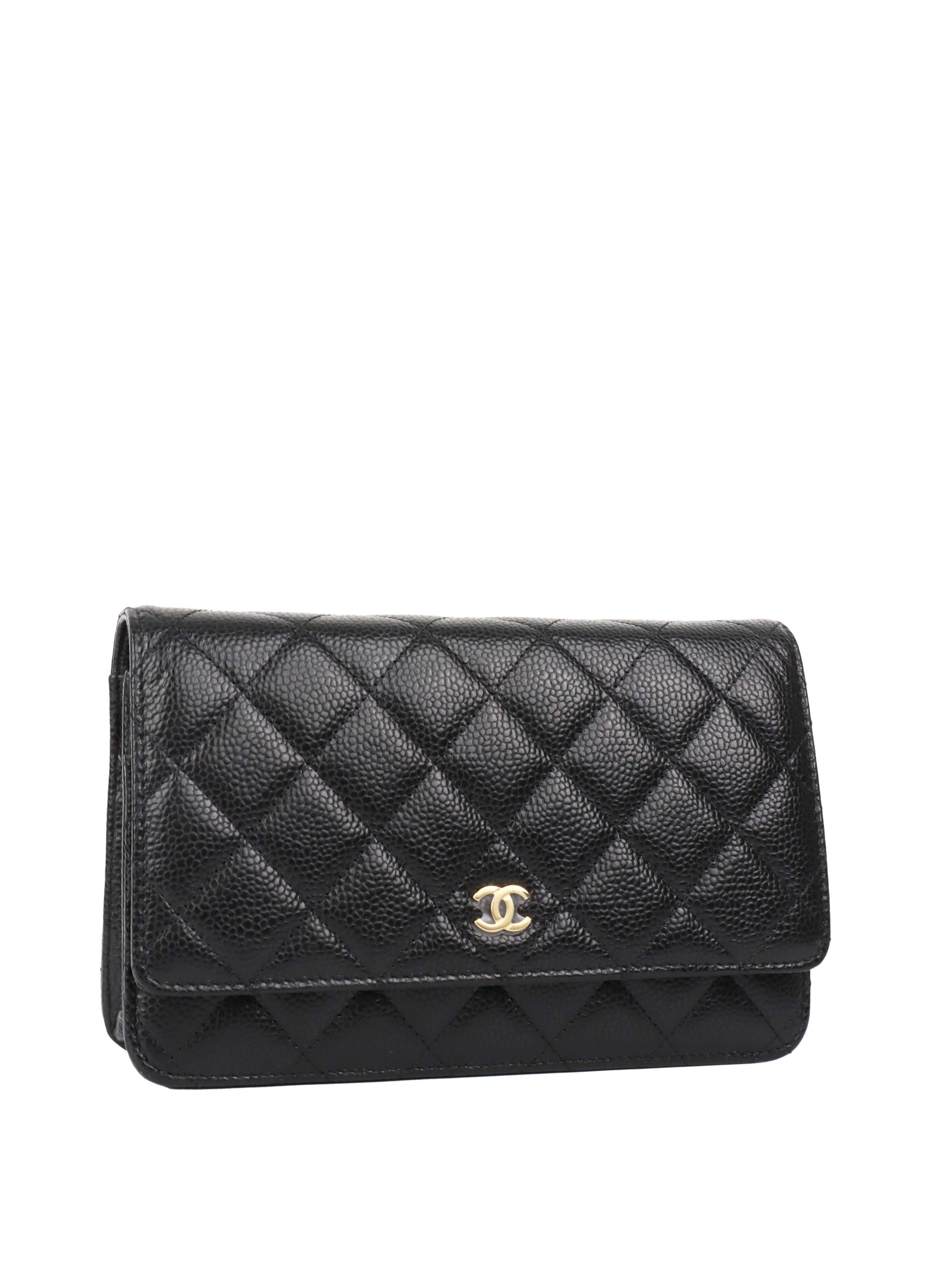 Chanel Black Caviar Wallet on Chain.