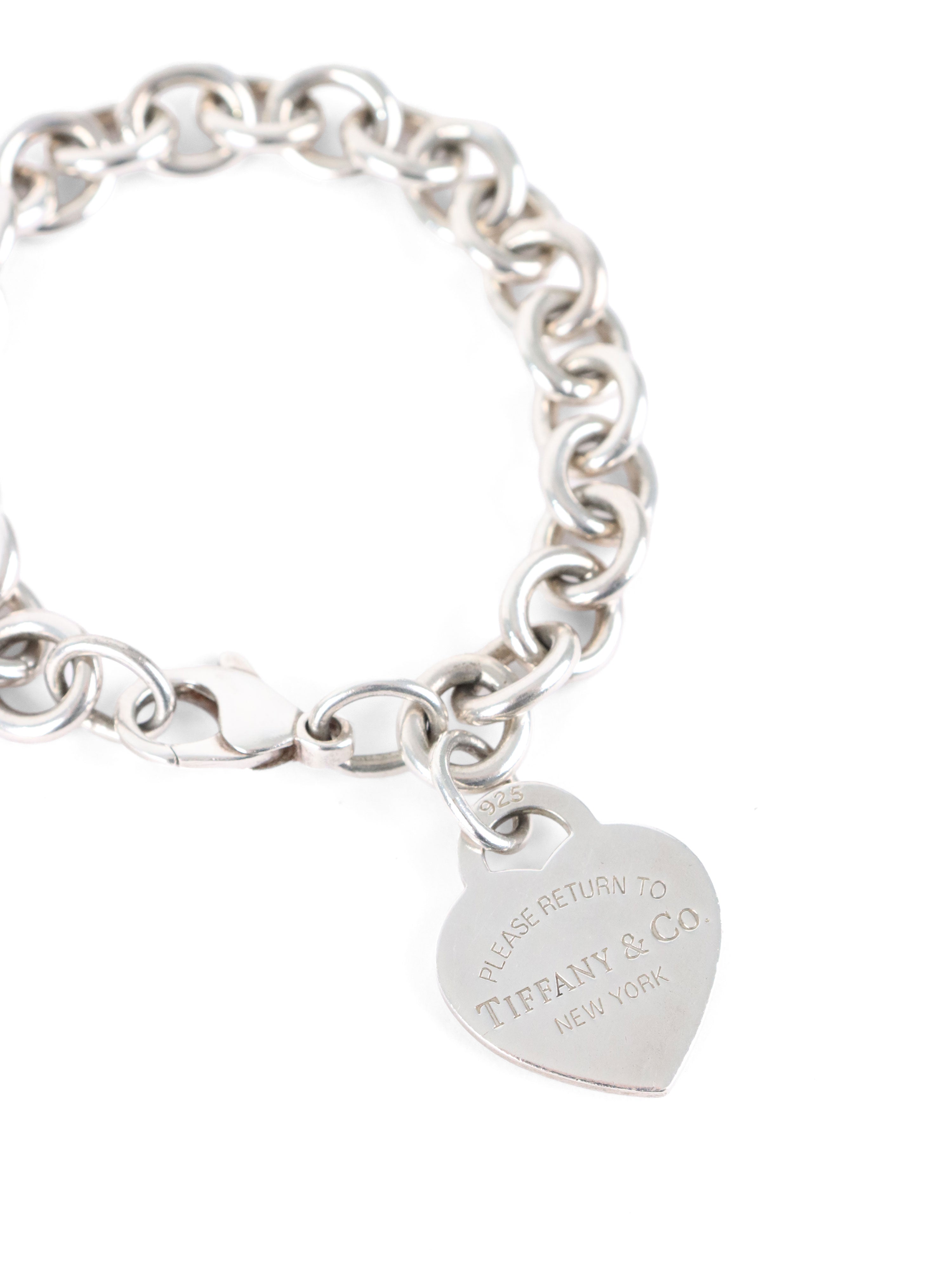 Tiffany  Co Sterling Silver Heart Tag Bracelet