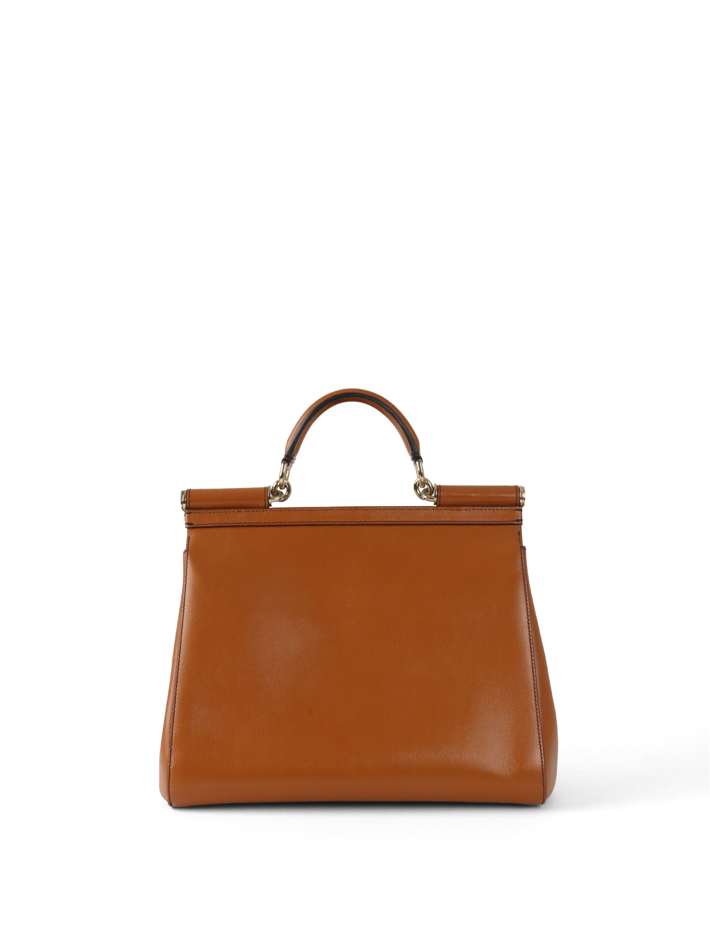 Dolce  Gabbana Caramel Brown Sicily Tote Bag.