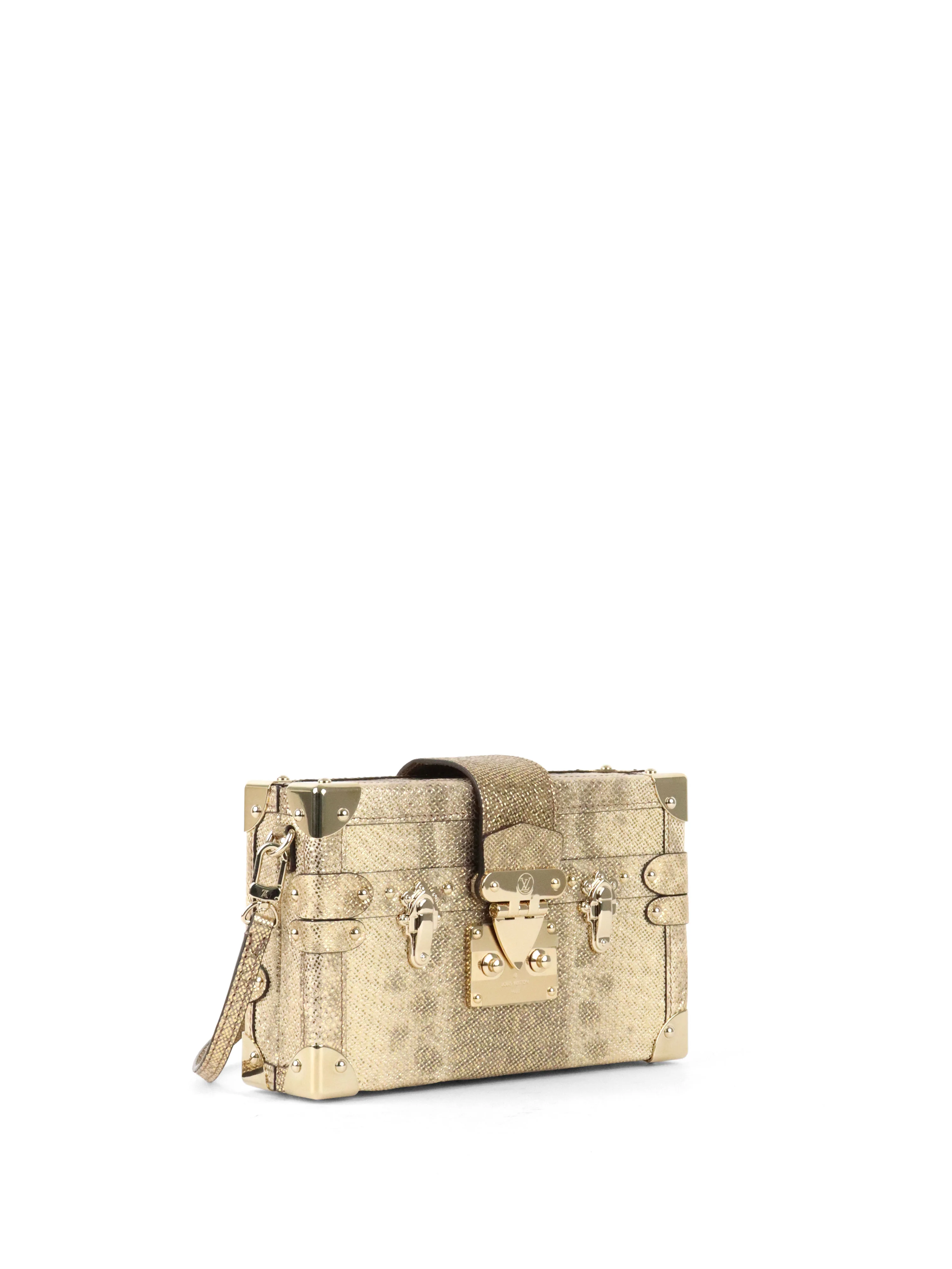 Louis Vuitton Metallic Gold Lizard Petite Malle