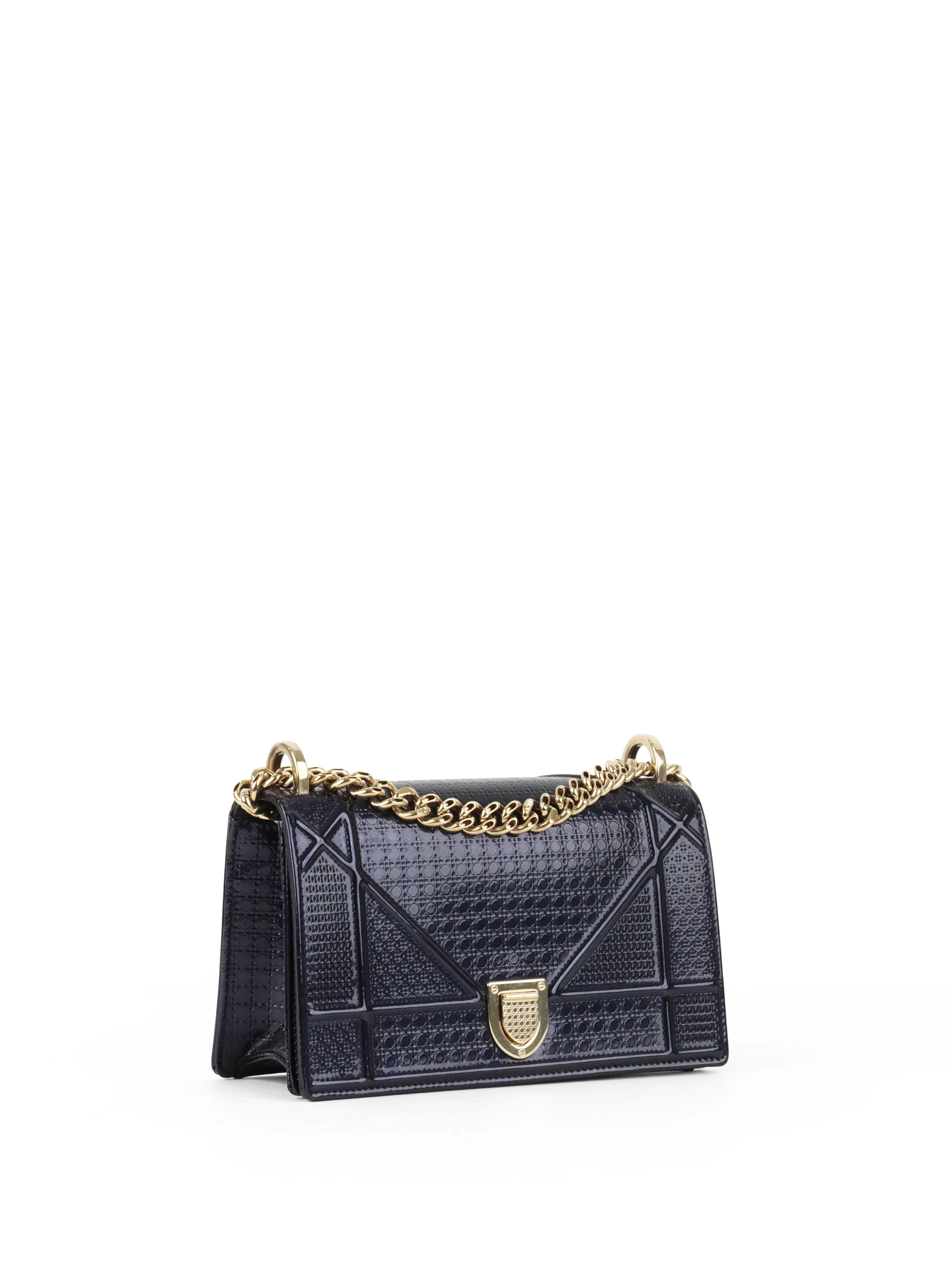 Dior Small Metallic Navy Diorama Bag LGHW