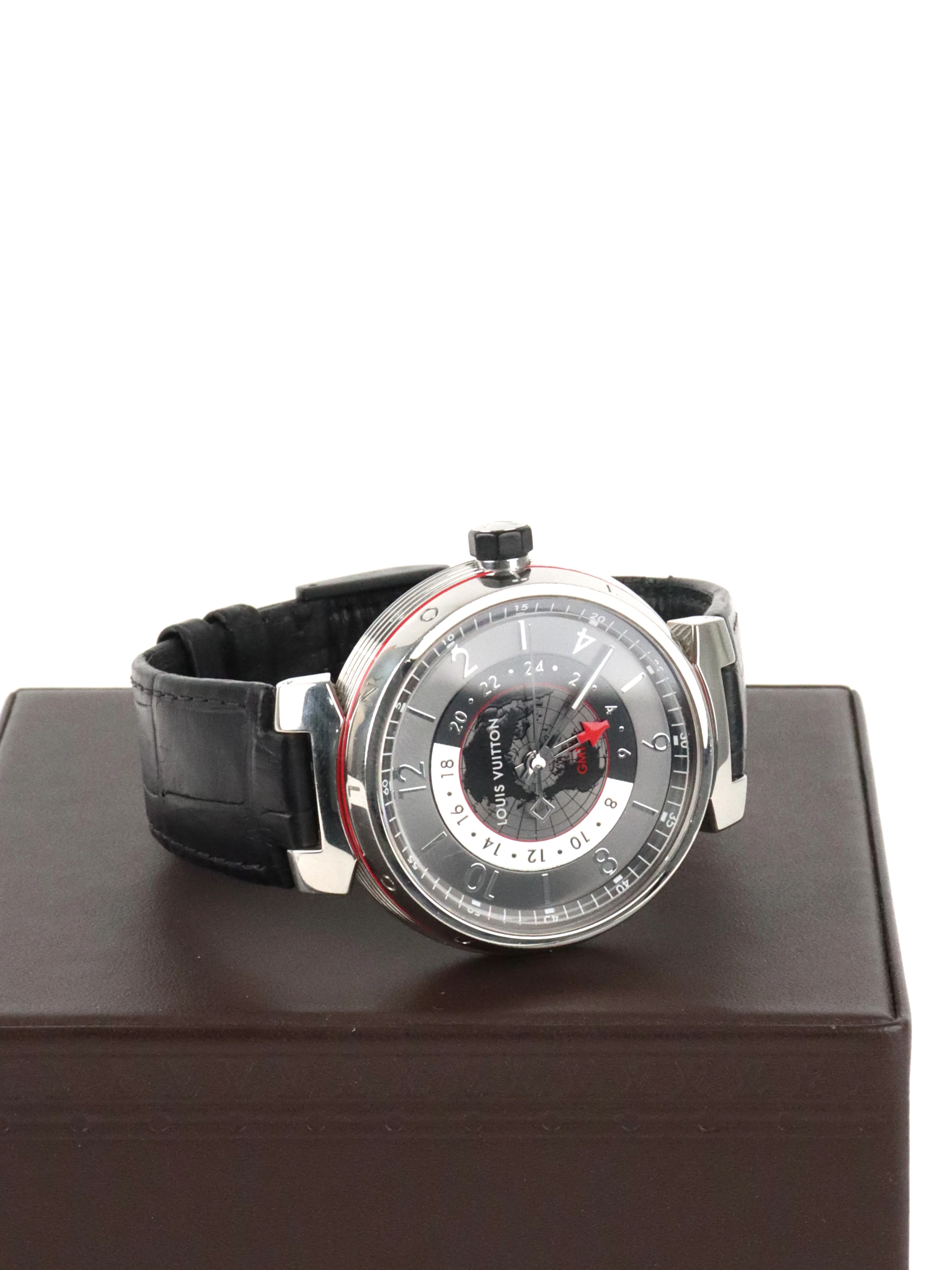 Louis Vuitton Tambour Graphite GMT Q1D30 Automatic Gray Dial Watch 41mm