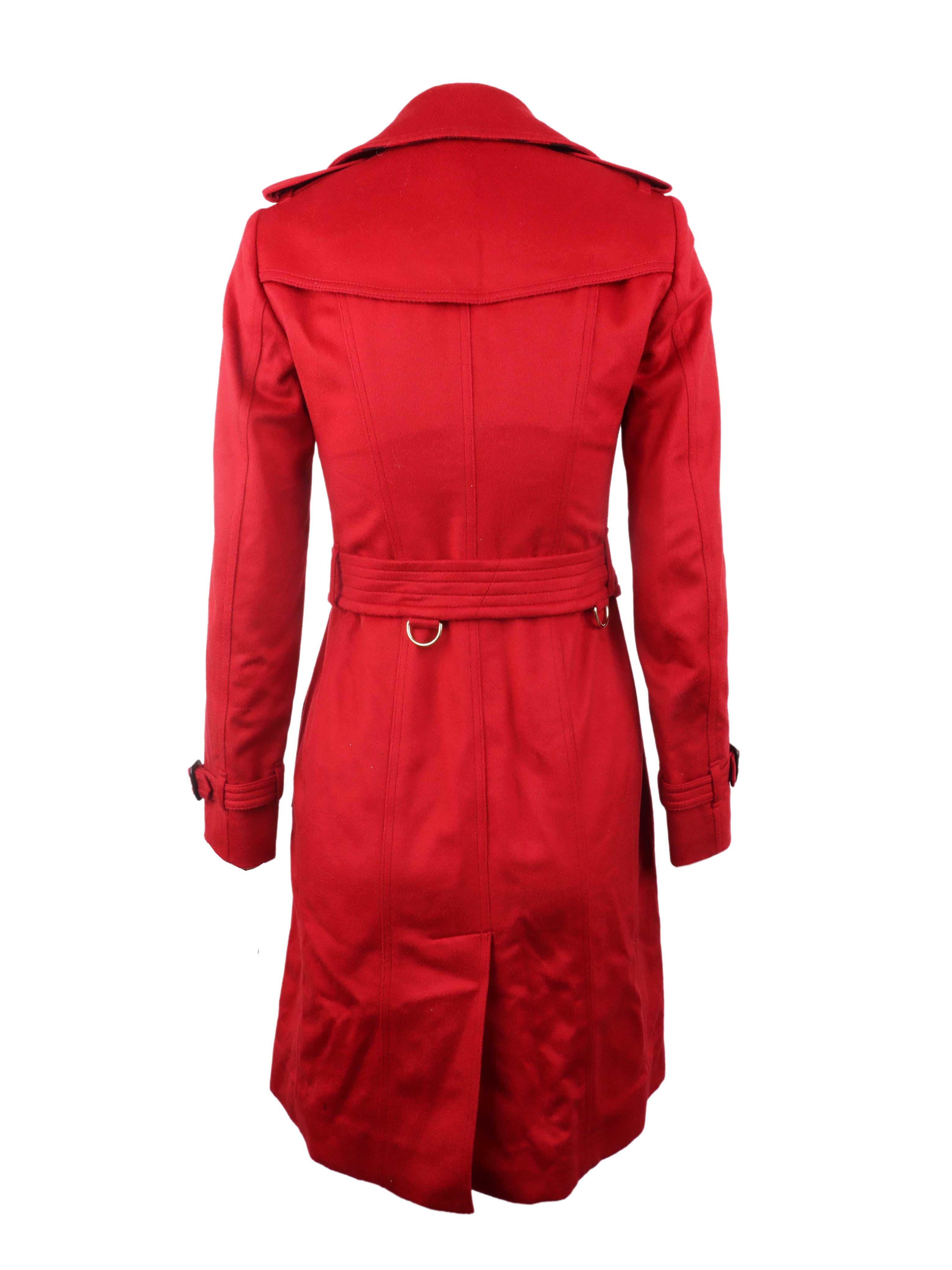 Burberry Red Cashmere Coat.