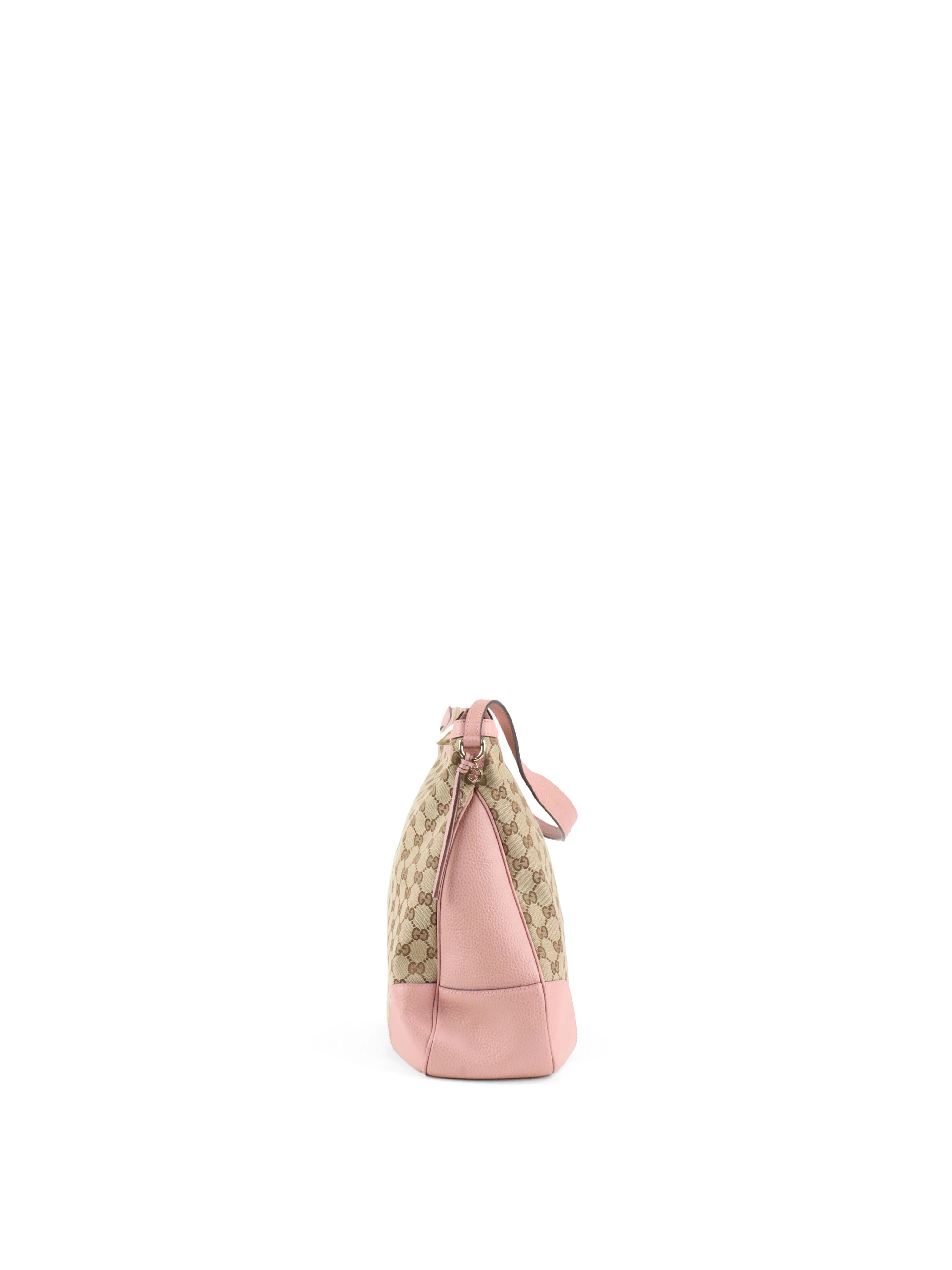 Gucci Large Dusty Pink GG Canvas Bree Hobo bag