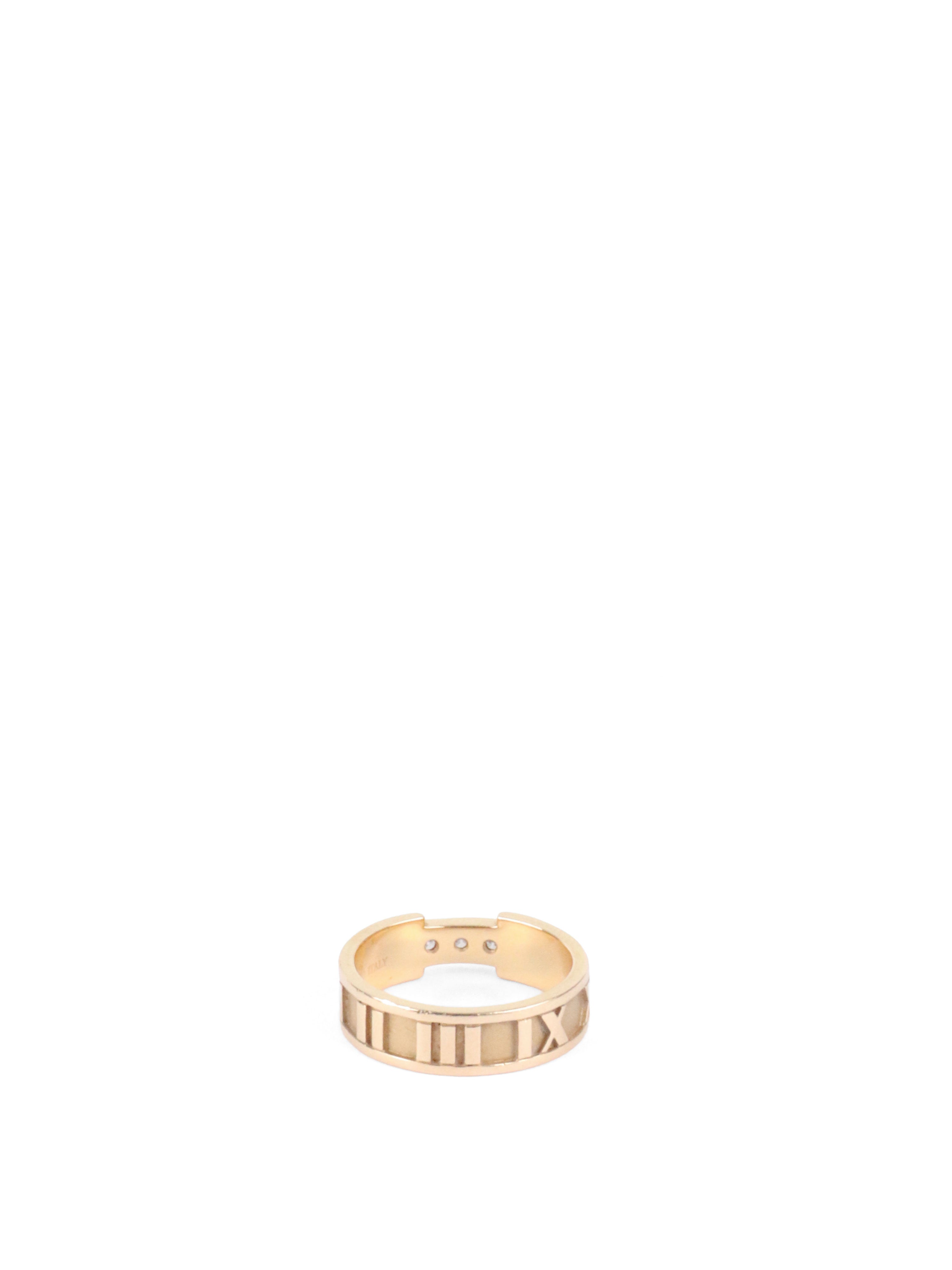 Tiffany  Co Diamond Atlas Rose Gold 2003 Band Ring