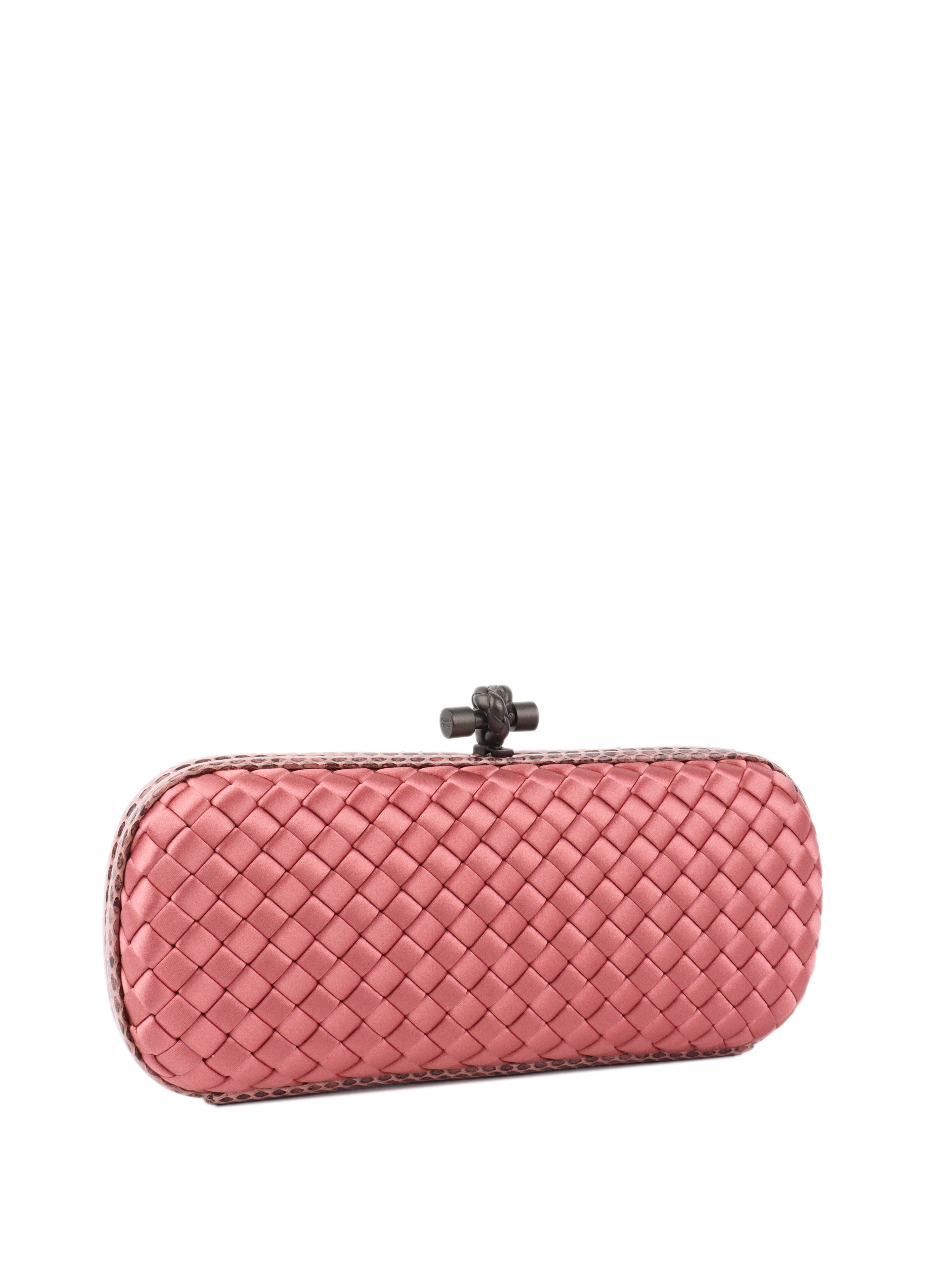 Bottega Veneta Pink Intrecciato Long Clutch.