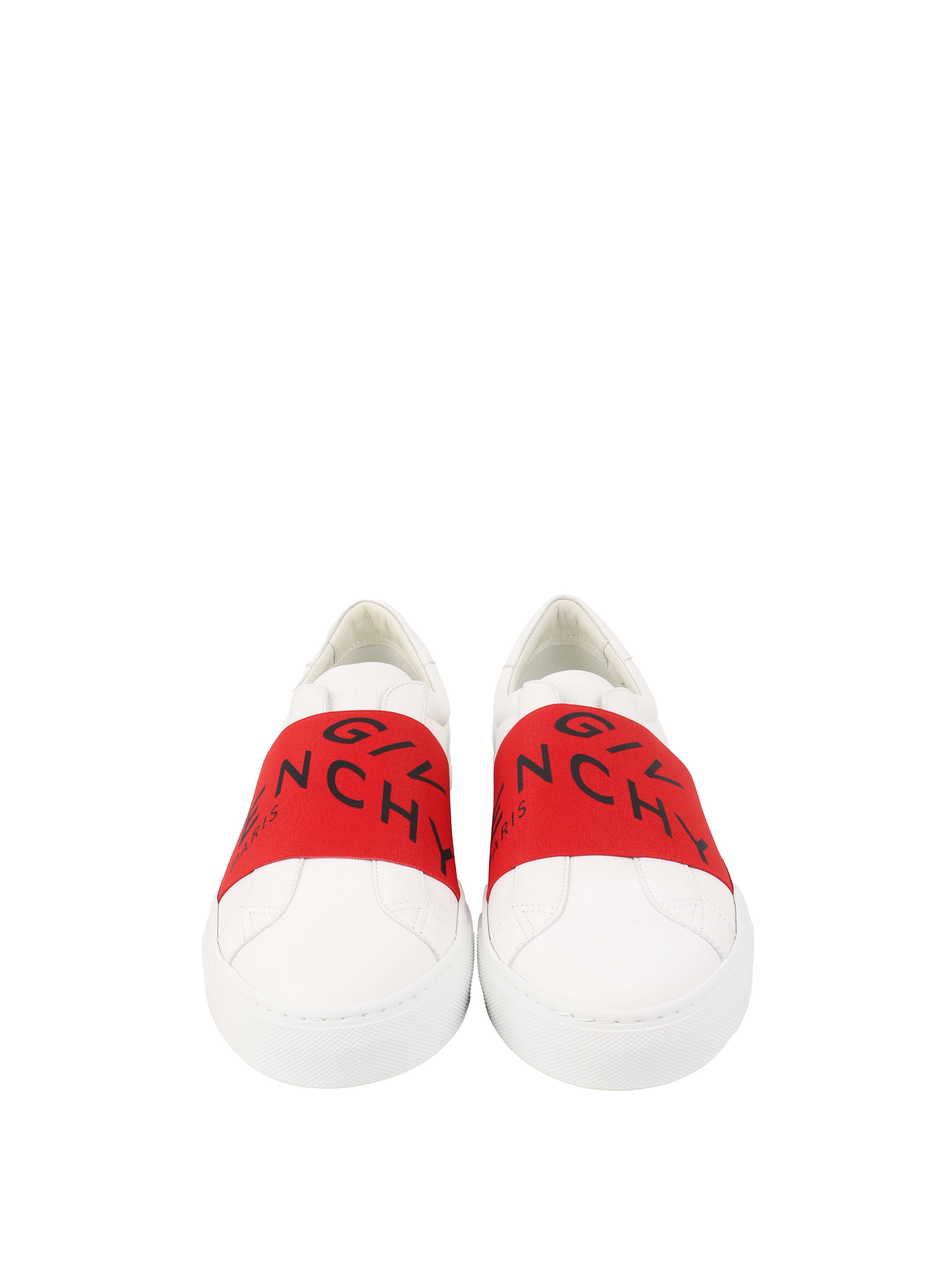 Givenchy White  Red Urban Street Low Logo Elastic Sneaker.