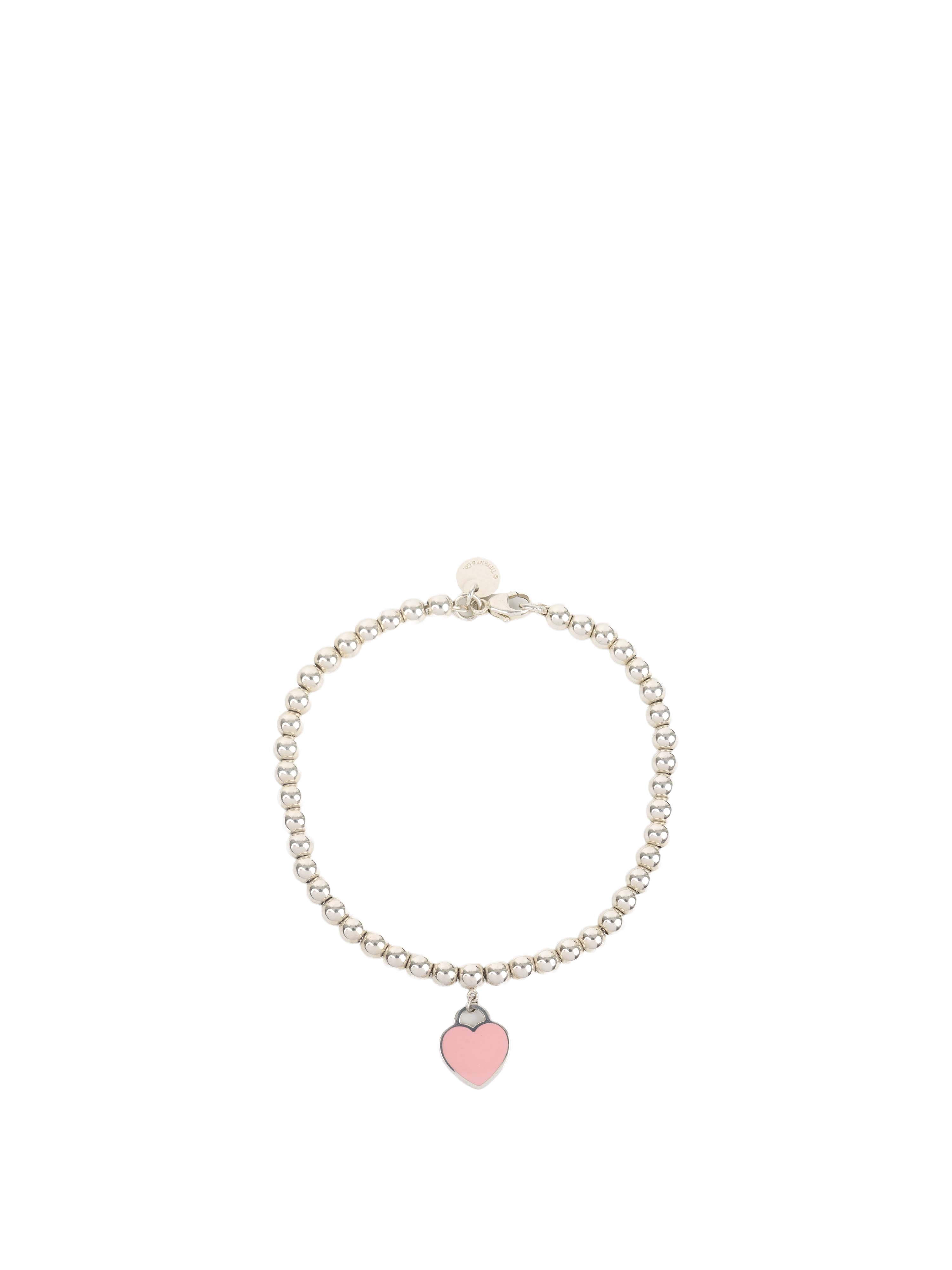 Tiffany & Co Pink Mini Heart Bead Bracelet.