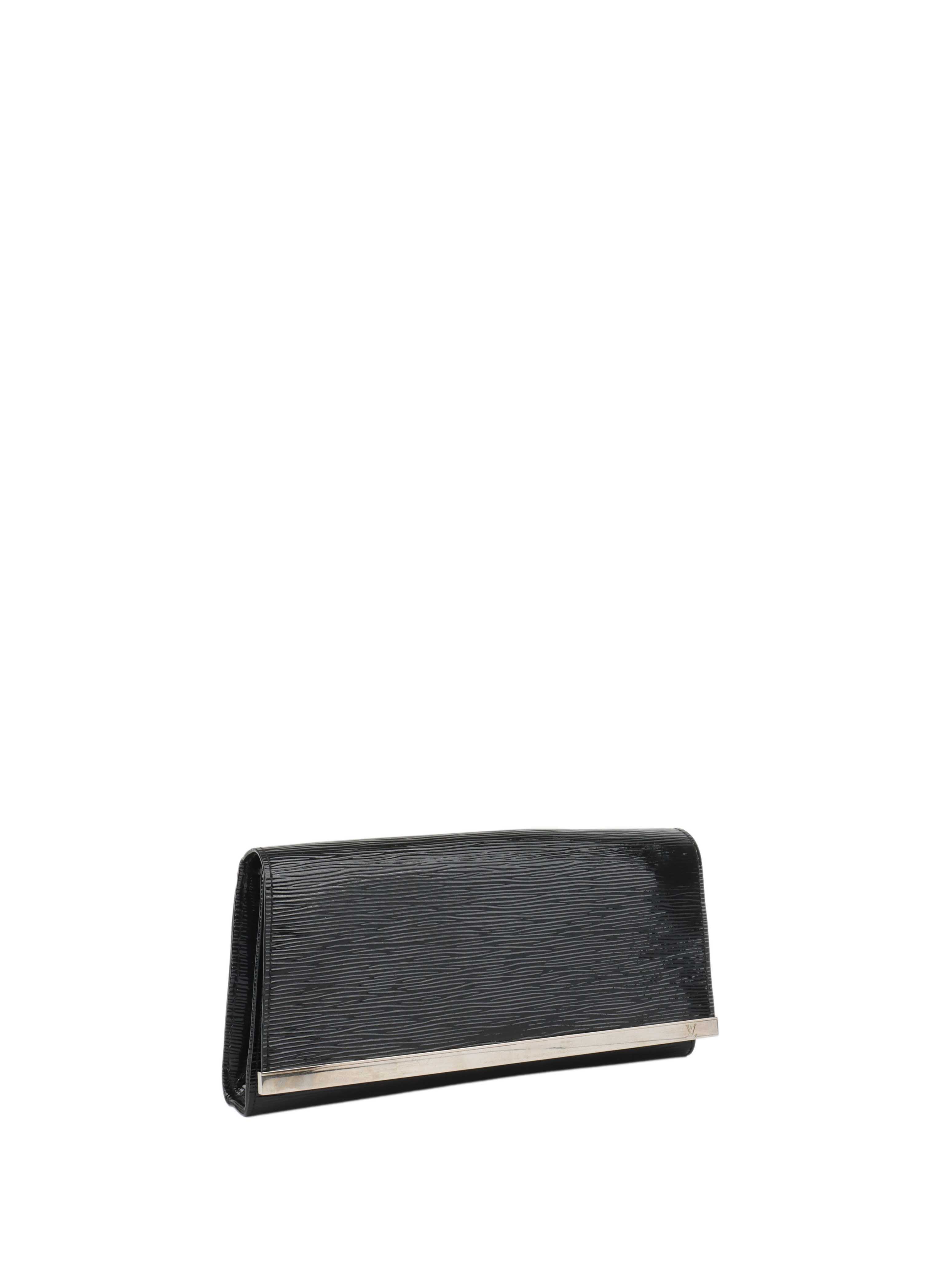 Louis Vuitton Black Patent Epi Clutch with Shoulder Strap.