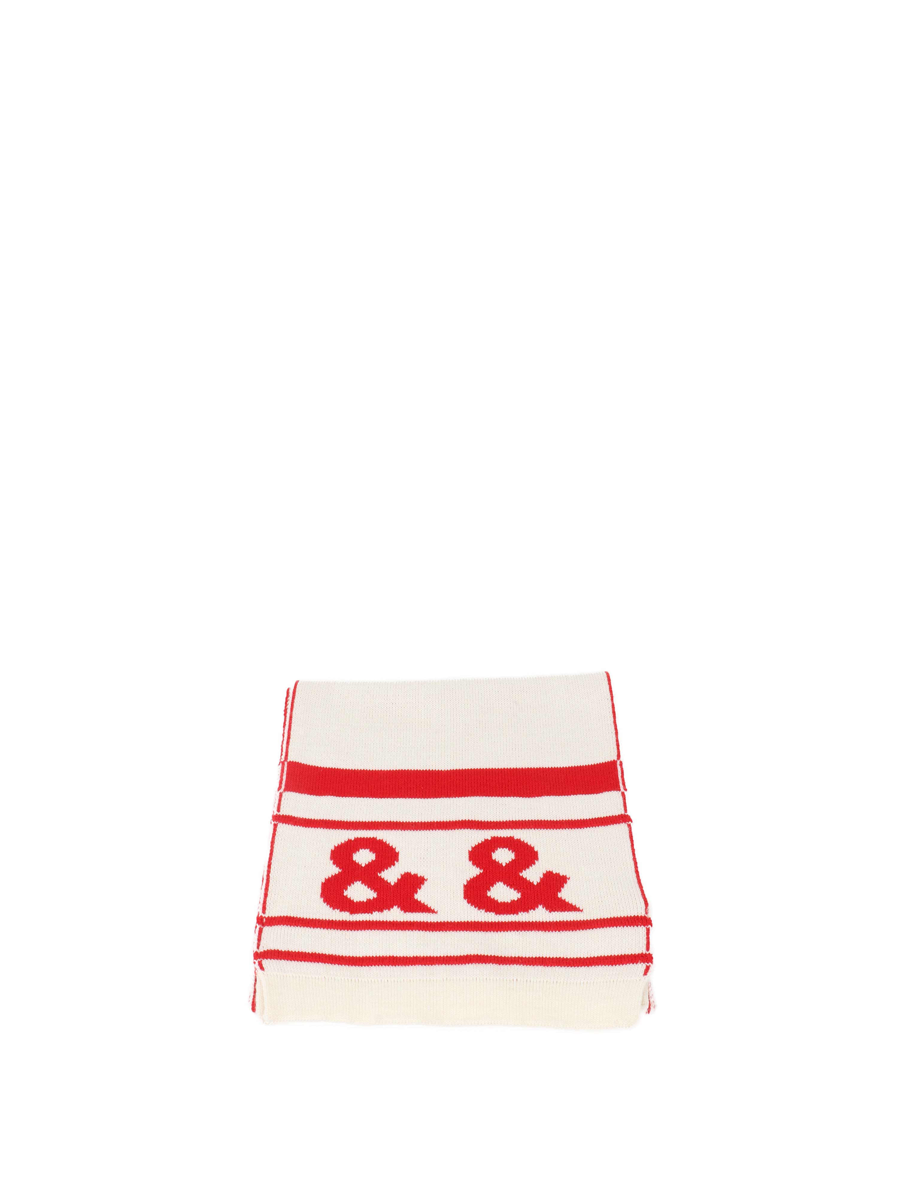 Dolce  Gabbana Red and White Scarf.