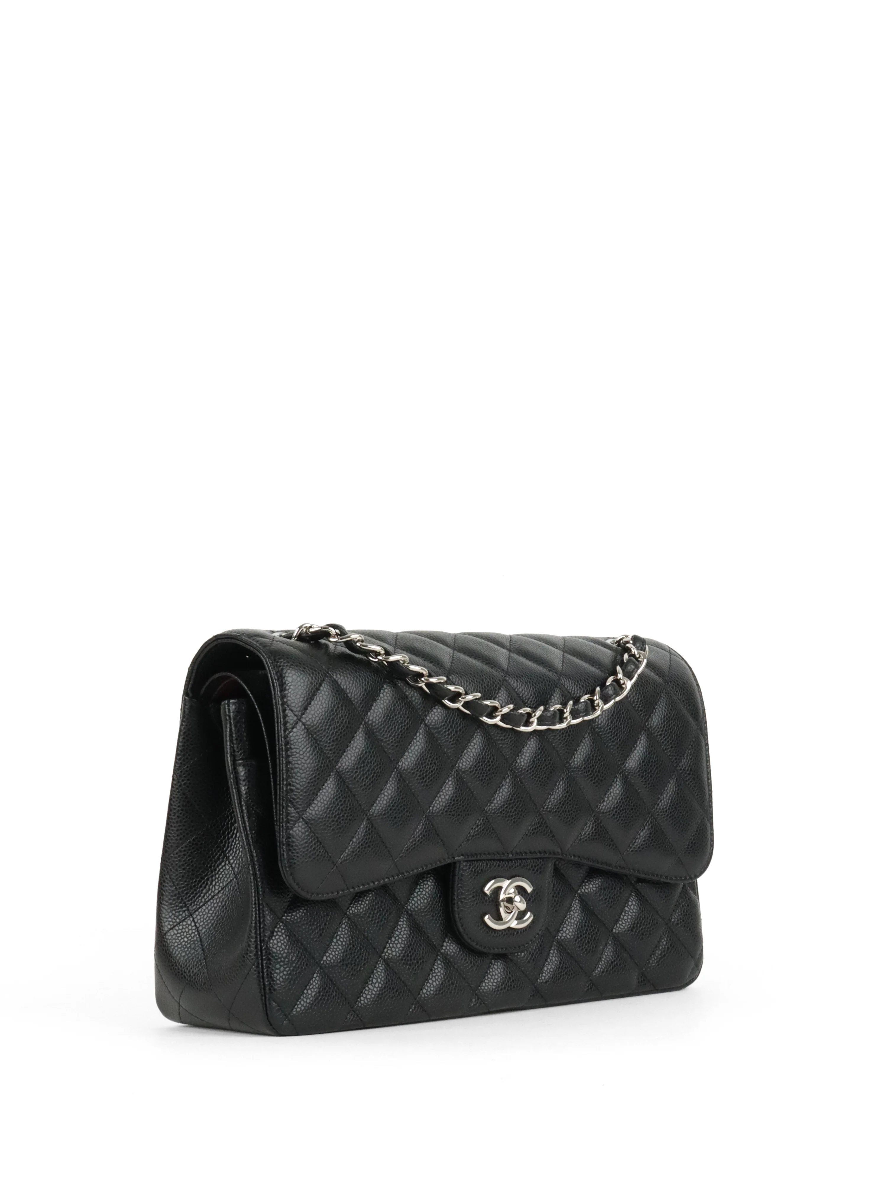 Chanel Black Caviar Jumbo Classic Flap SHW