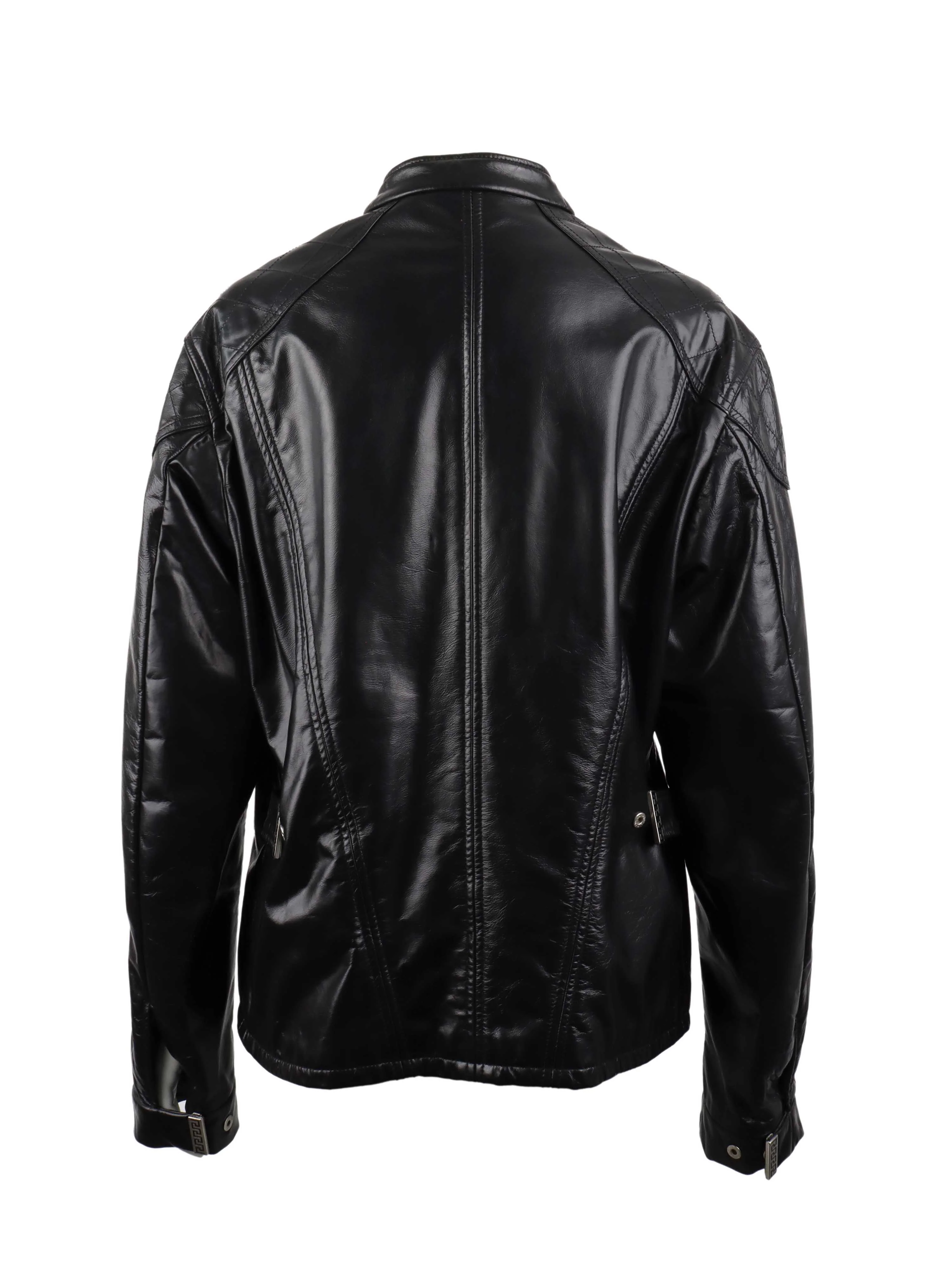 Versace Black Mens Leather Jacket.