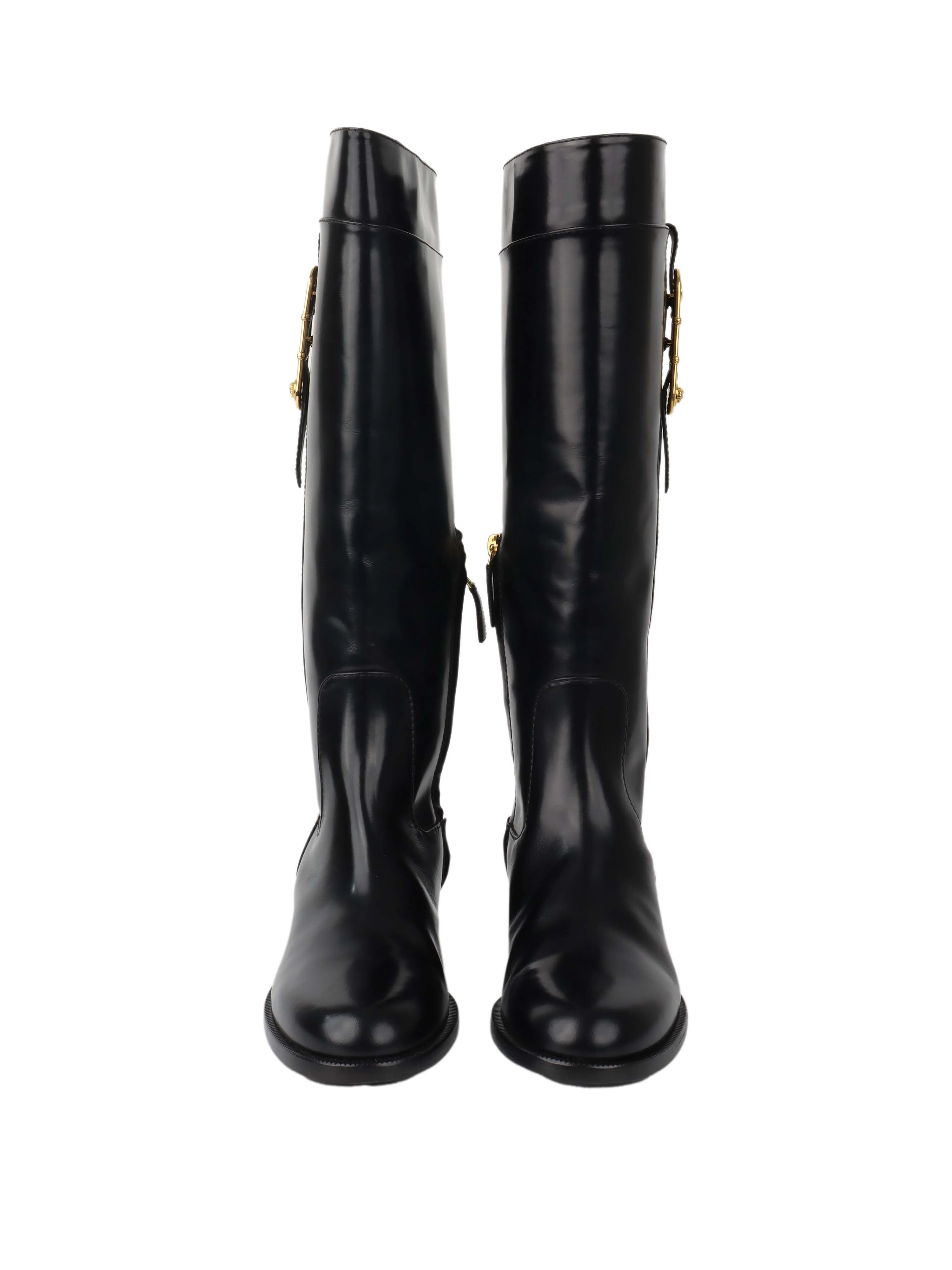 Versace Black Riding Boots.