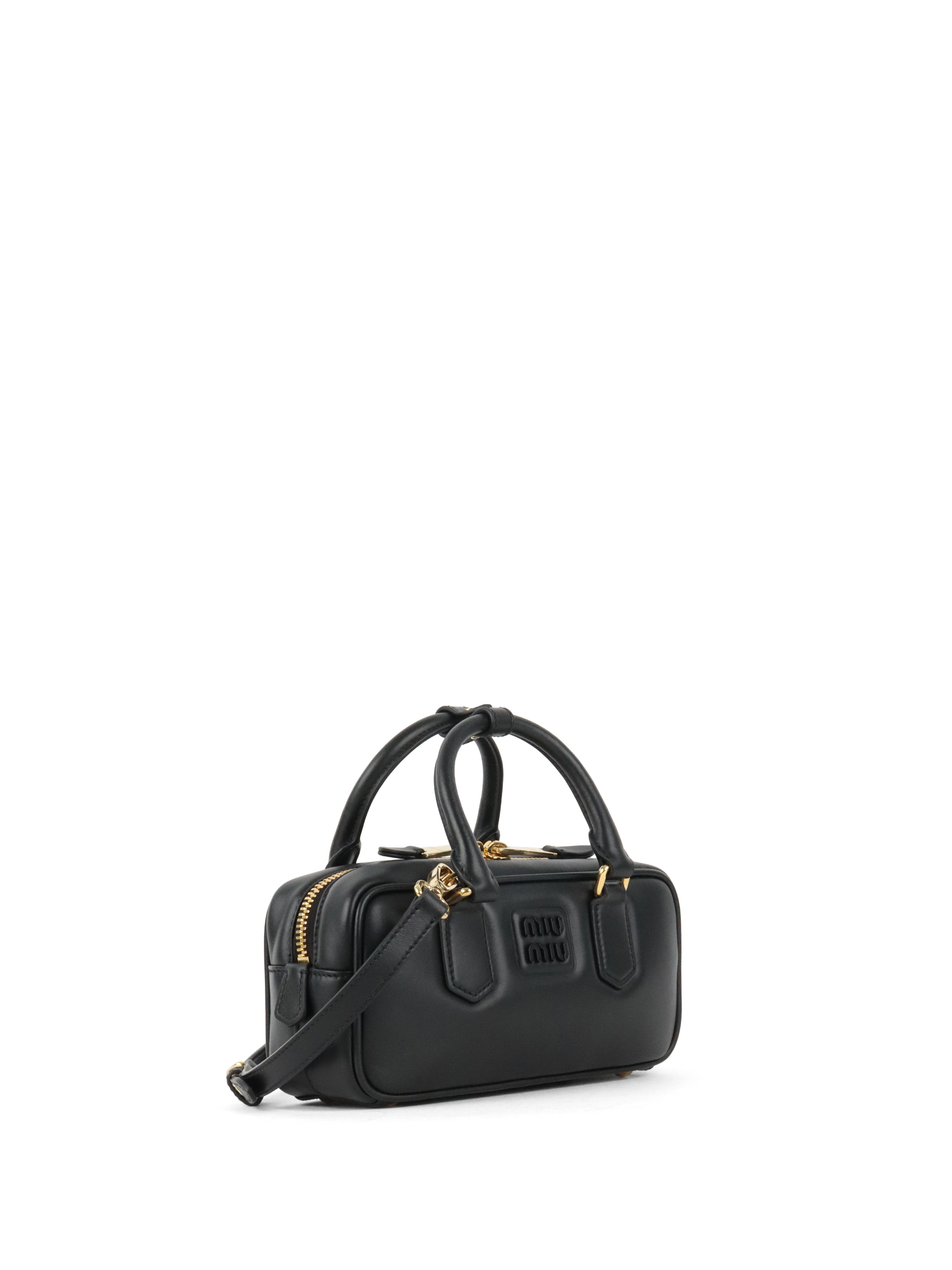 Miu Miu Black Small Arcadie Leather Bag
