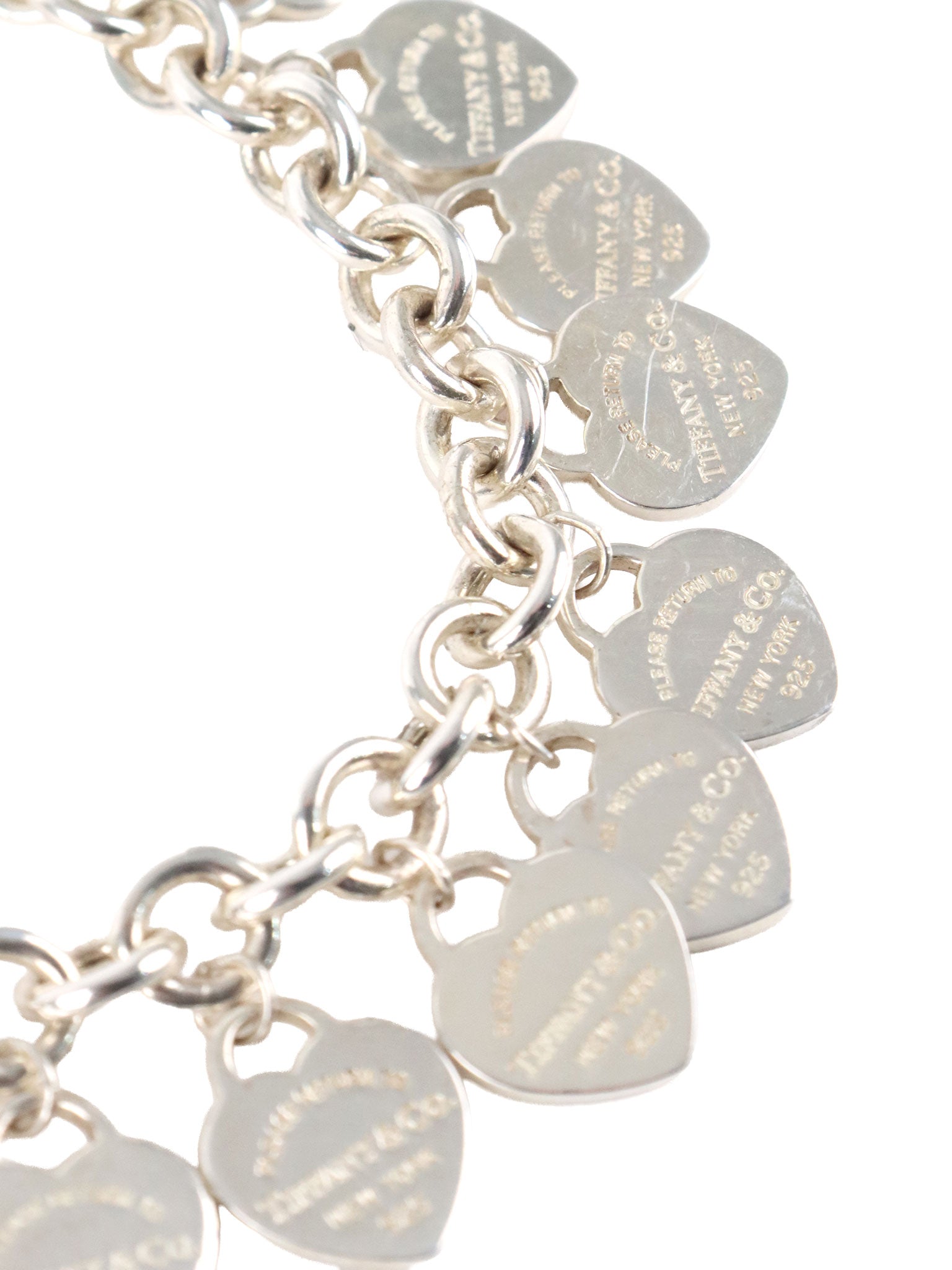 TiffanyCo Mini Multi-Heart Tag Bracelet.