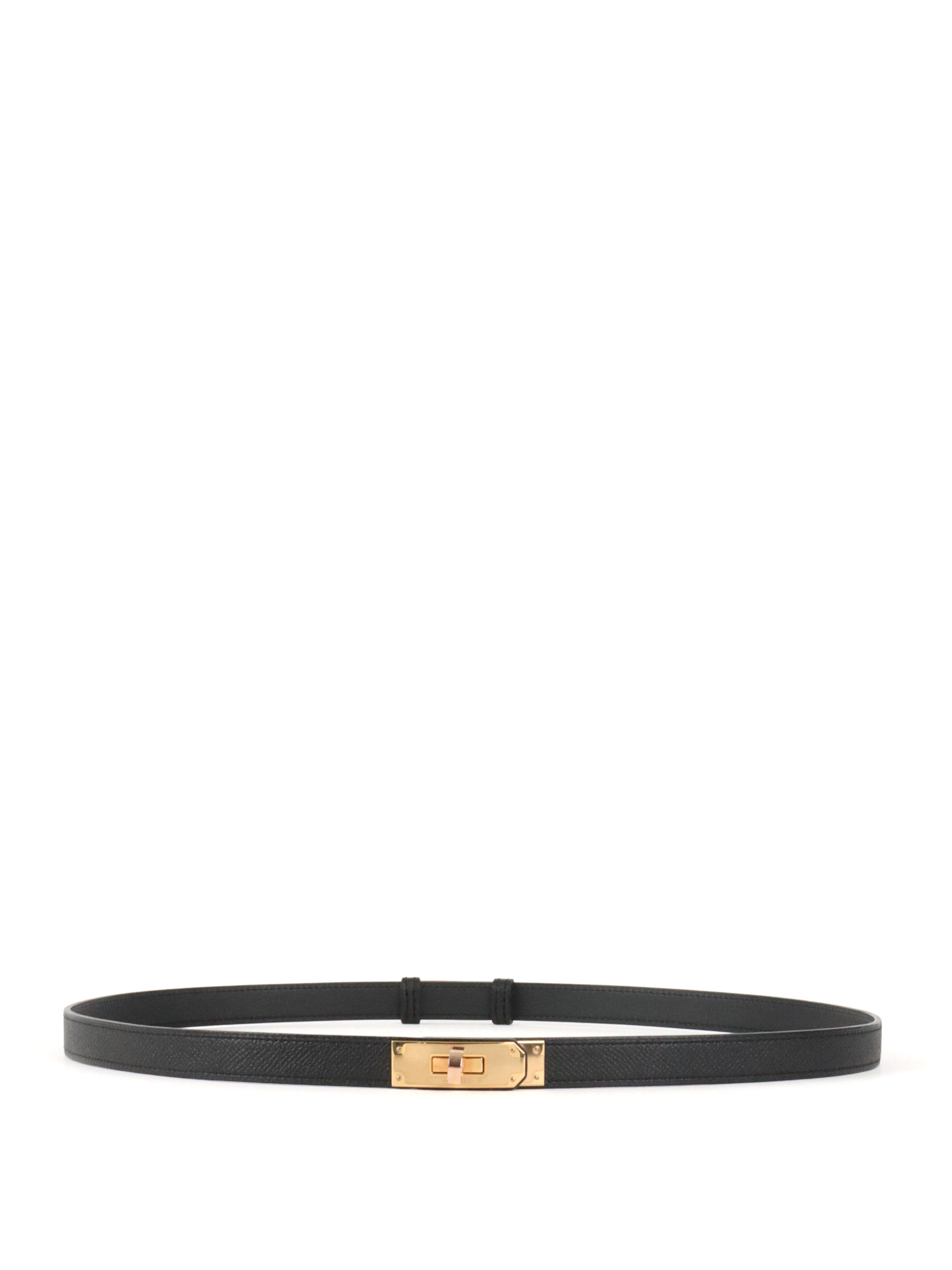 Hermes Noir Kelly 18 Belt with Rose Gold Hardware