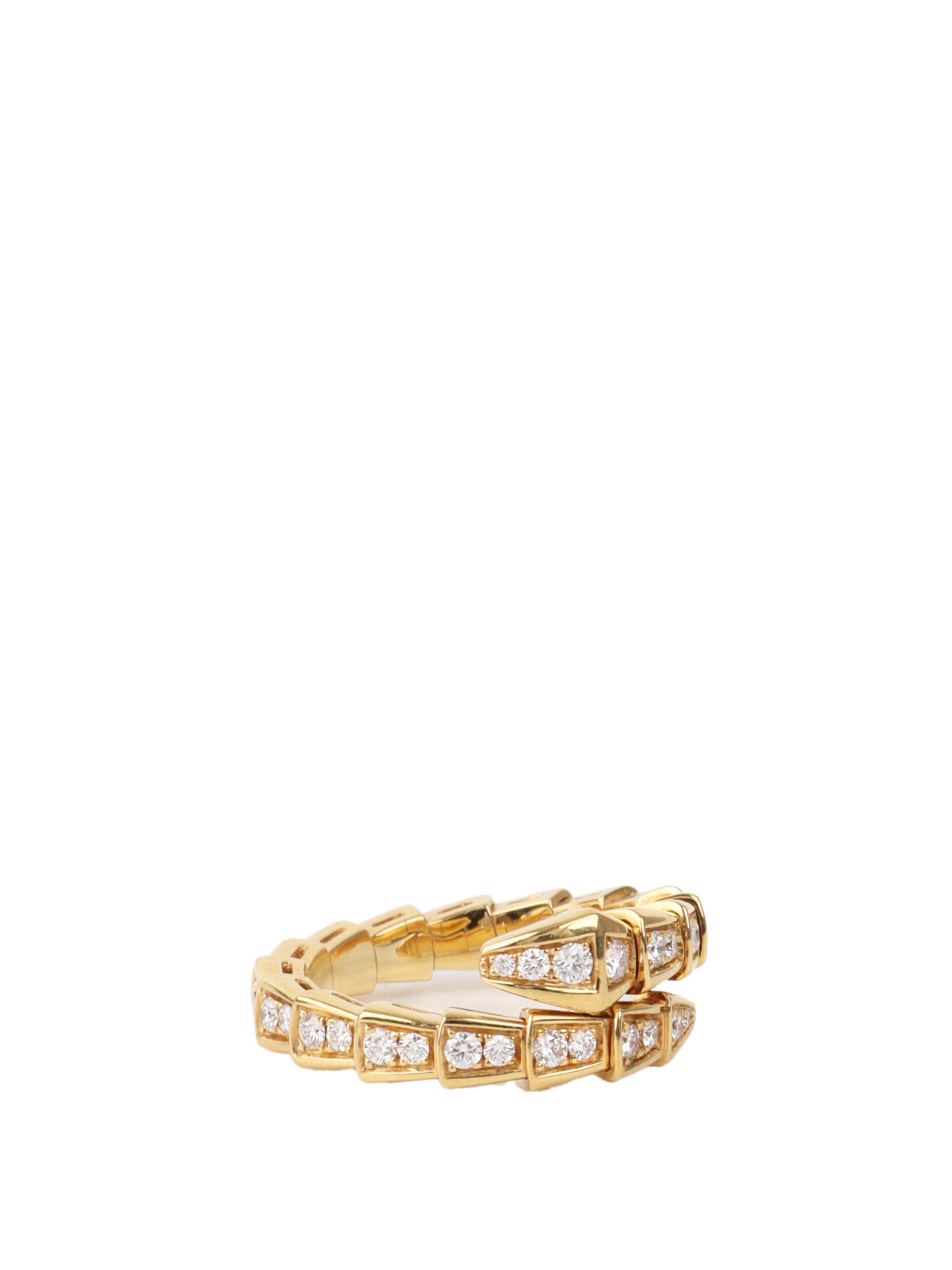 Bvlgari Serpenti Viper Ring with Diamonds.