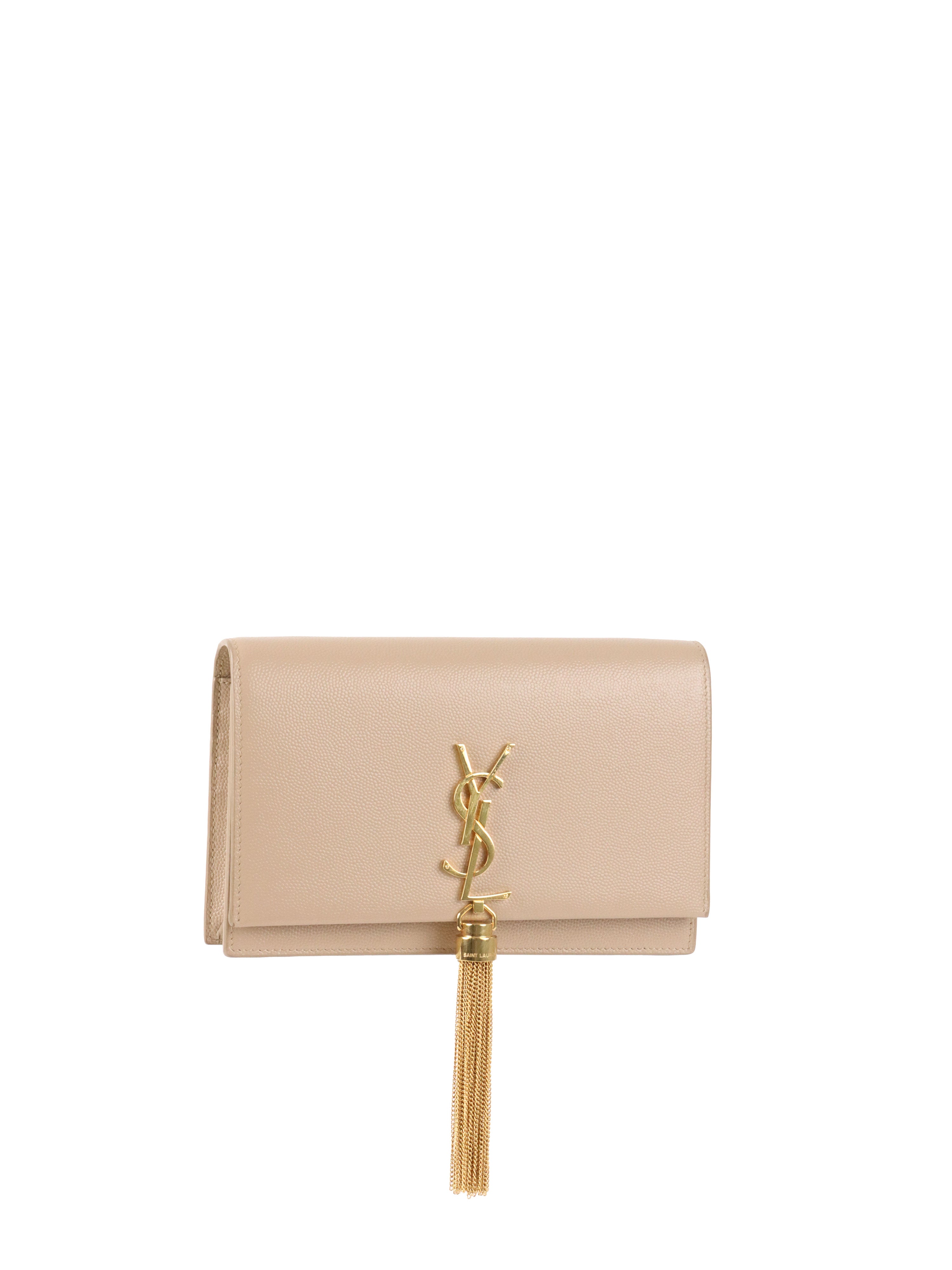 Saint Laurent Small Beige Kate Bag with Tassel