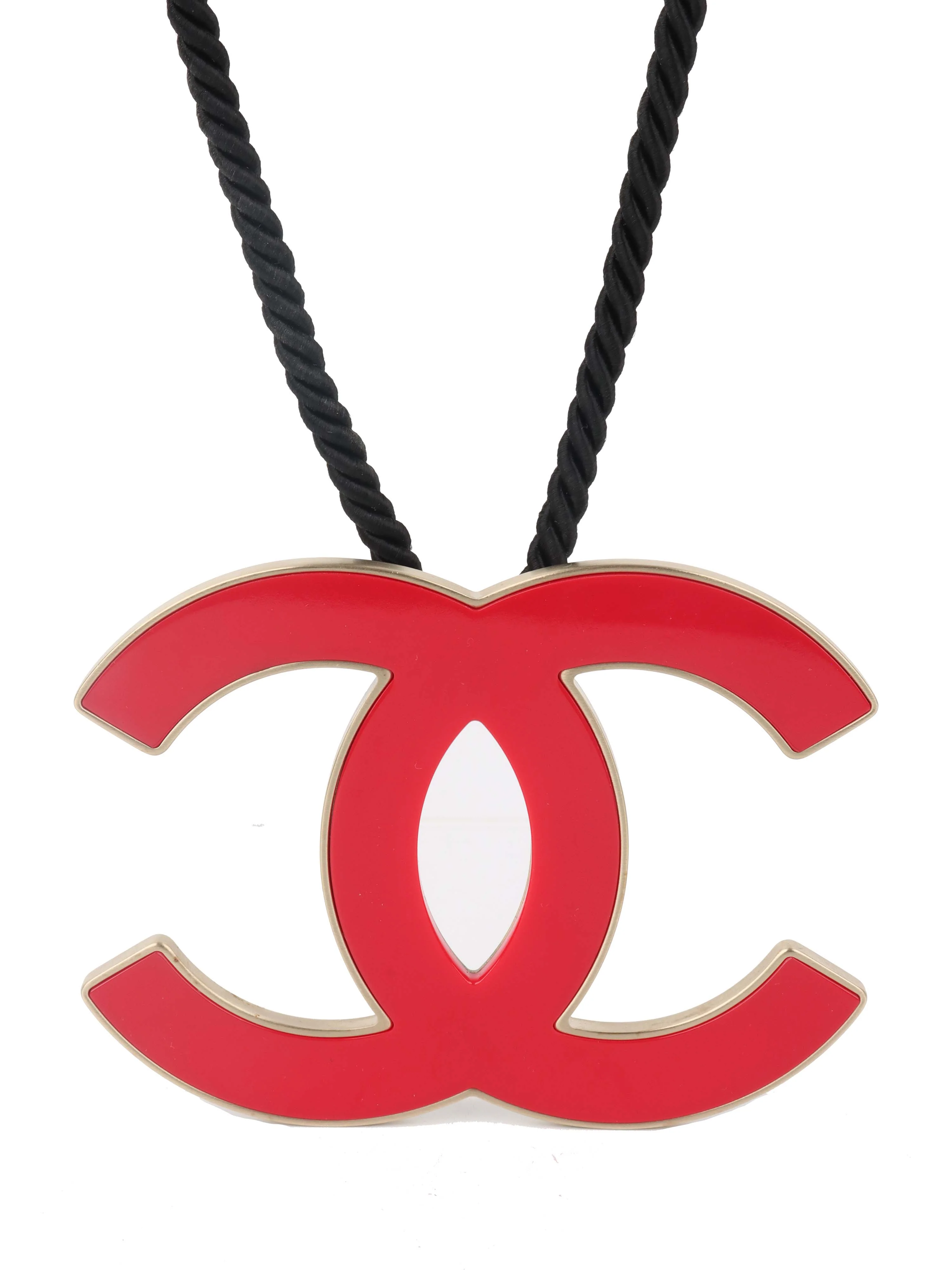 Chanel 2008 Fuchsia CC Logo Necklace