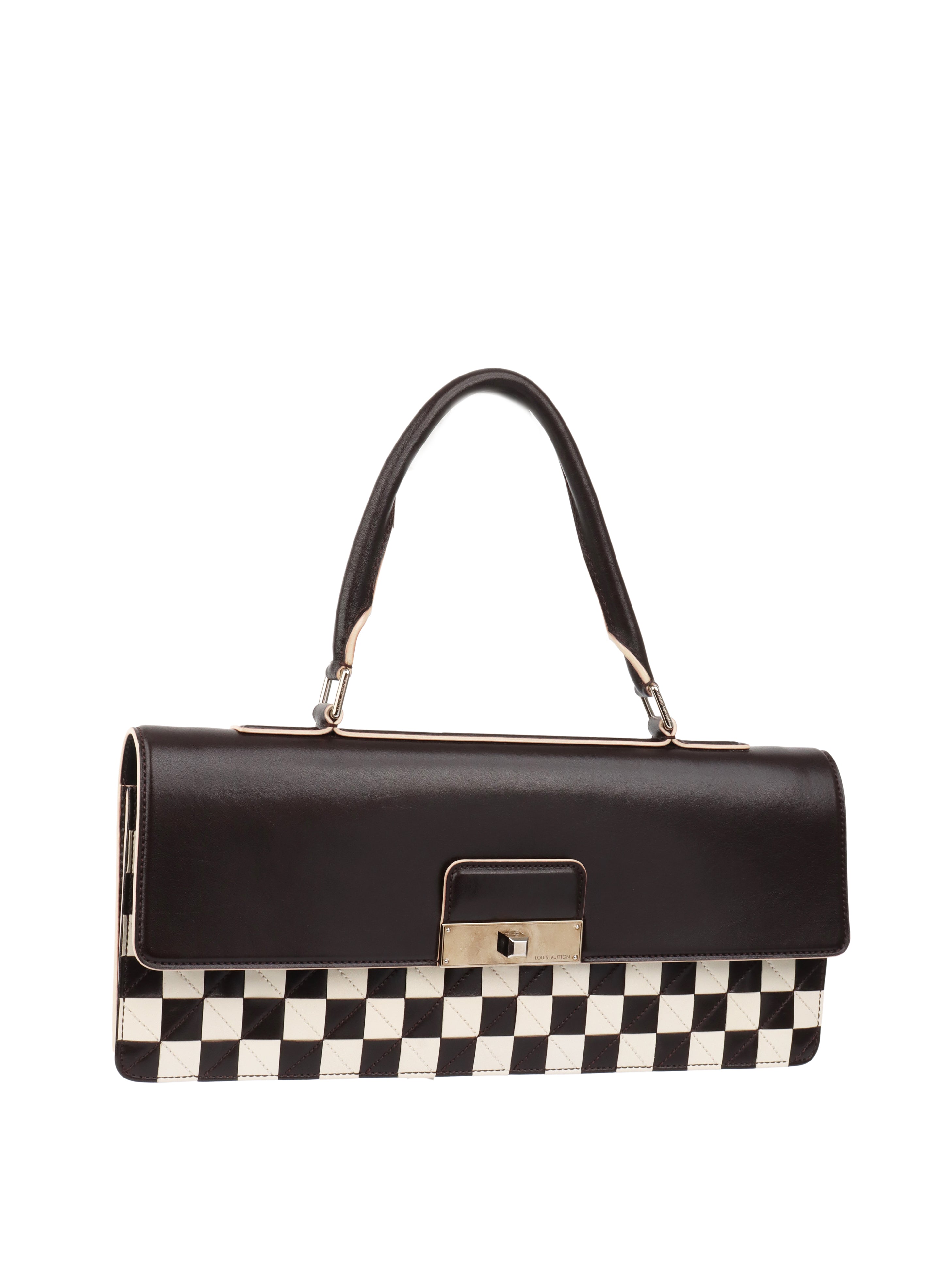 Louis Vuitton Black 
White Chess Board Clutch.