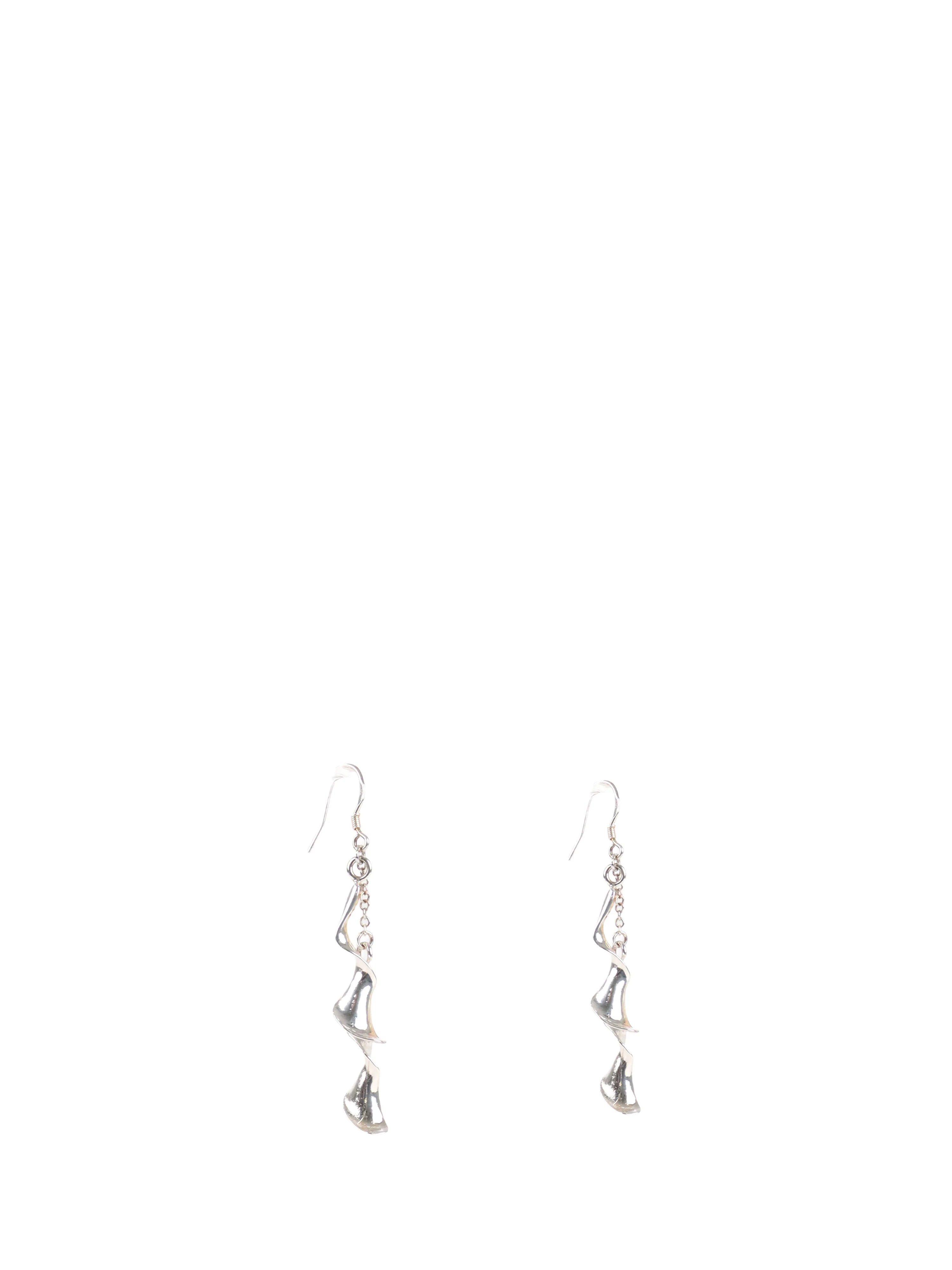 Tiffany & Co Siver Double Orchid Drop Twist Earrings