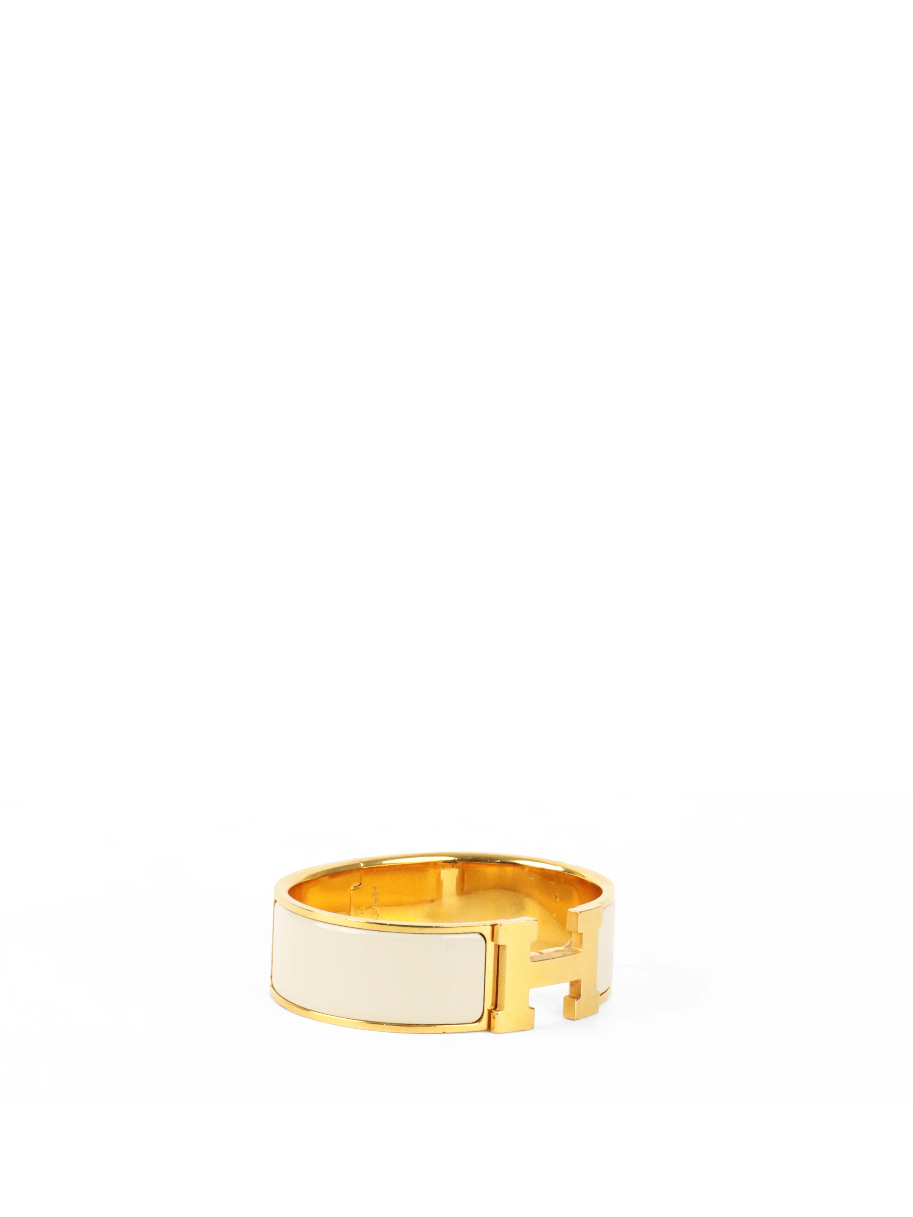 Hermes Blanc Clic Clac H PM Bracelet GHW