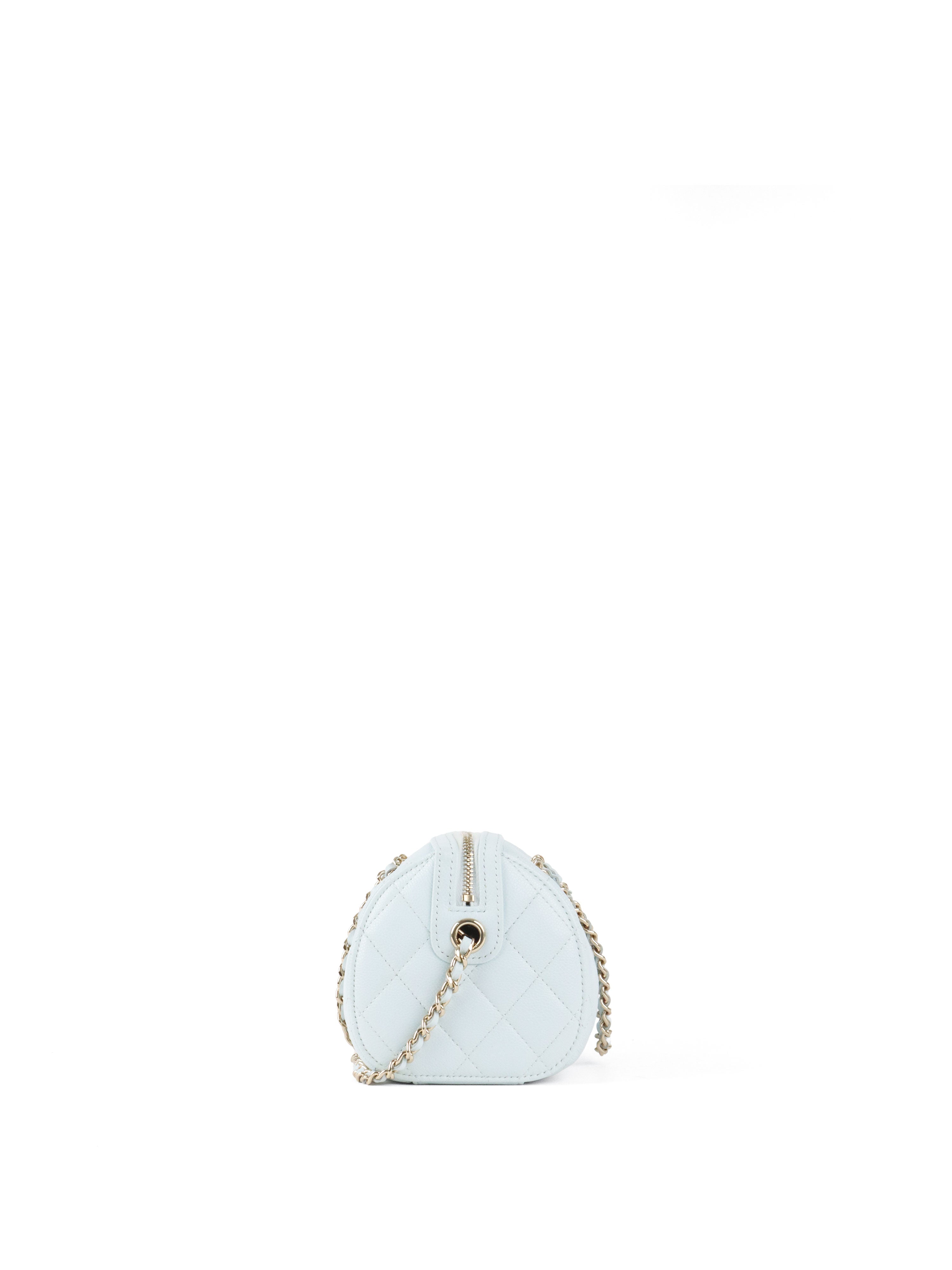 Chanel 25P Pastel Blue Mini Bowling Bag LGHW