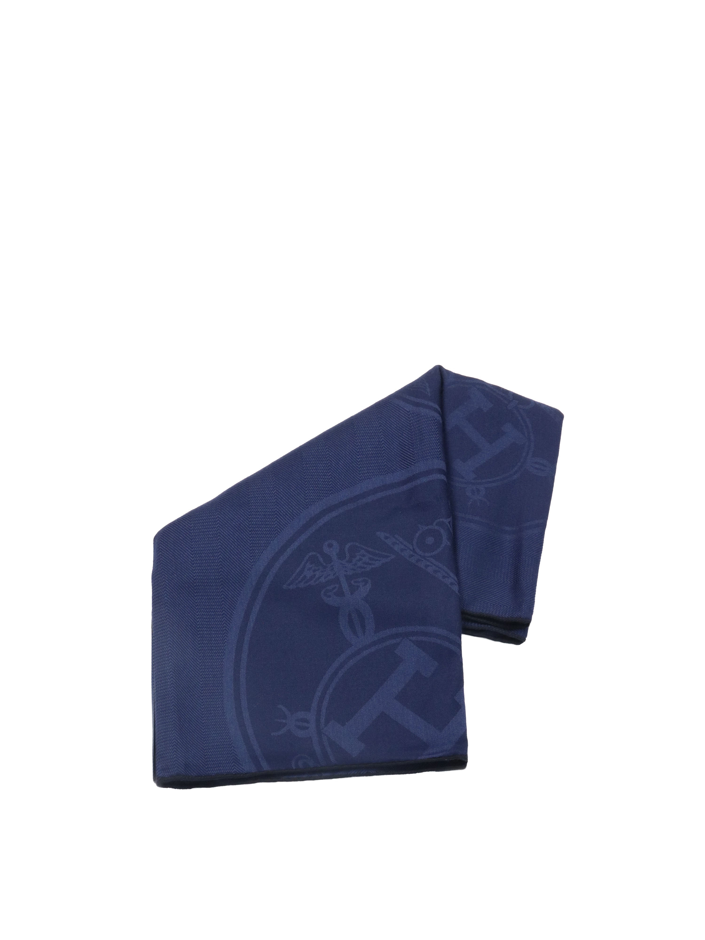 Hermes Bleu Profond New Libris Scarf.