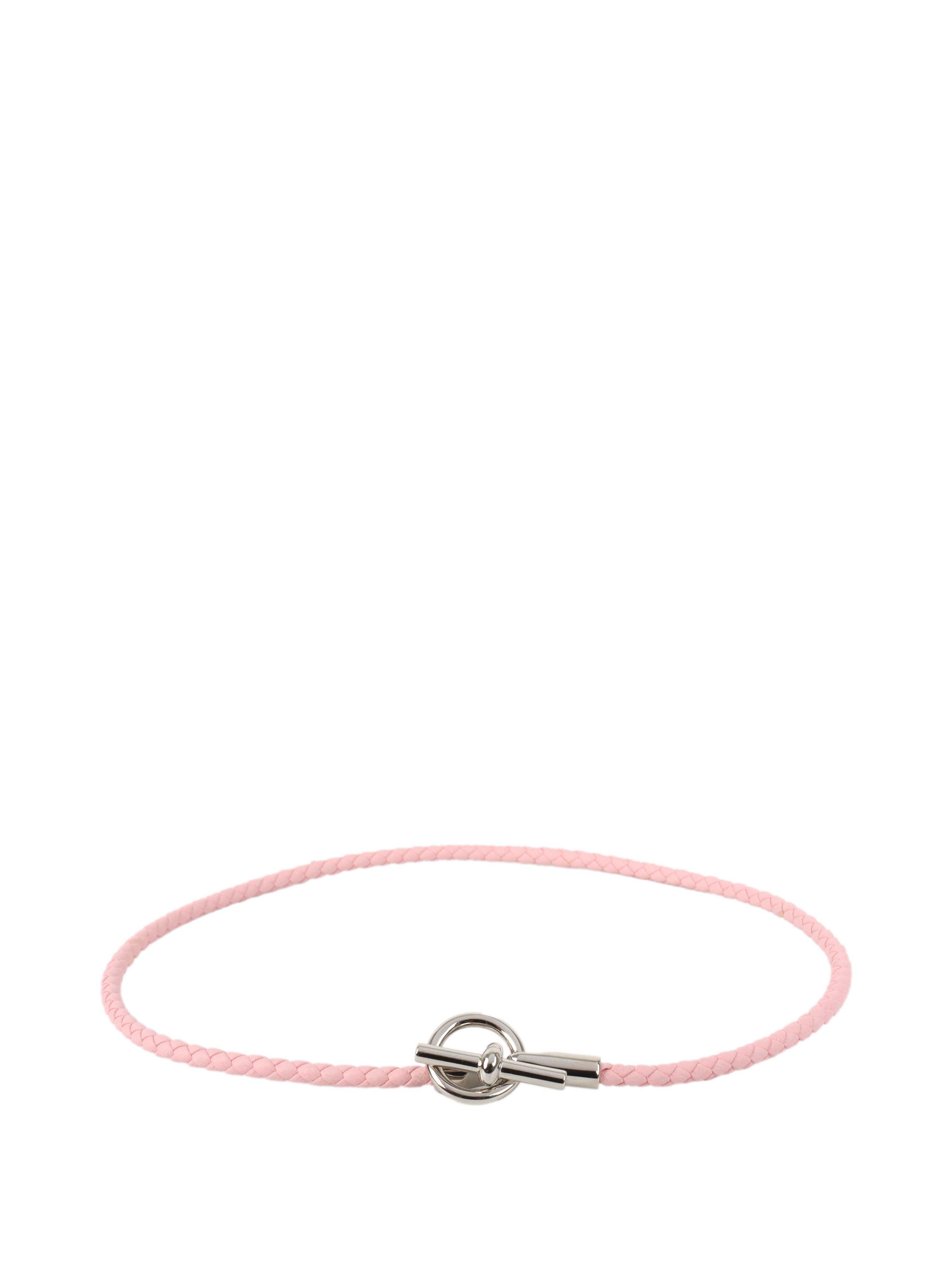 Hermes Glenan Double Tour Bracelet in Rose Eglantine.
