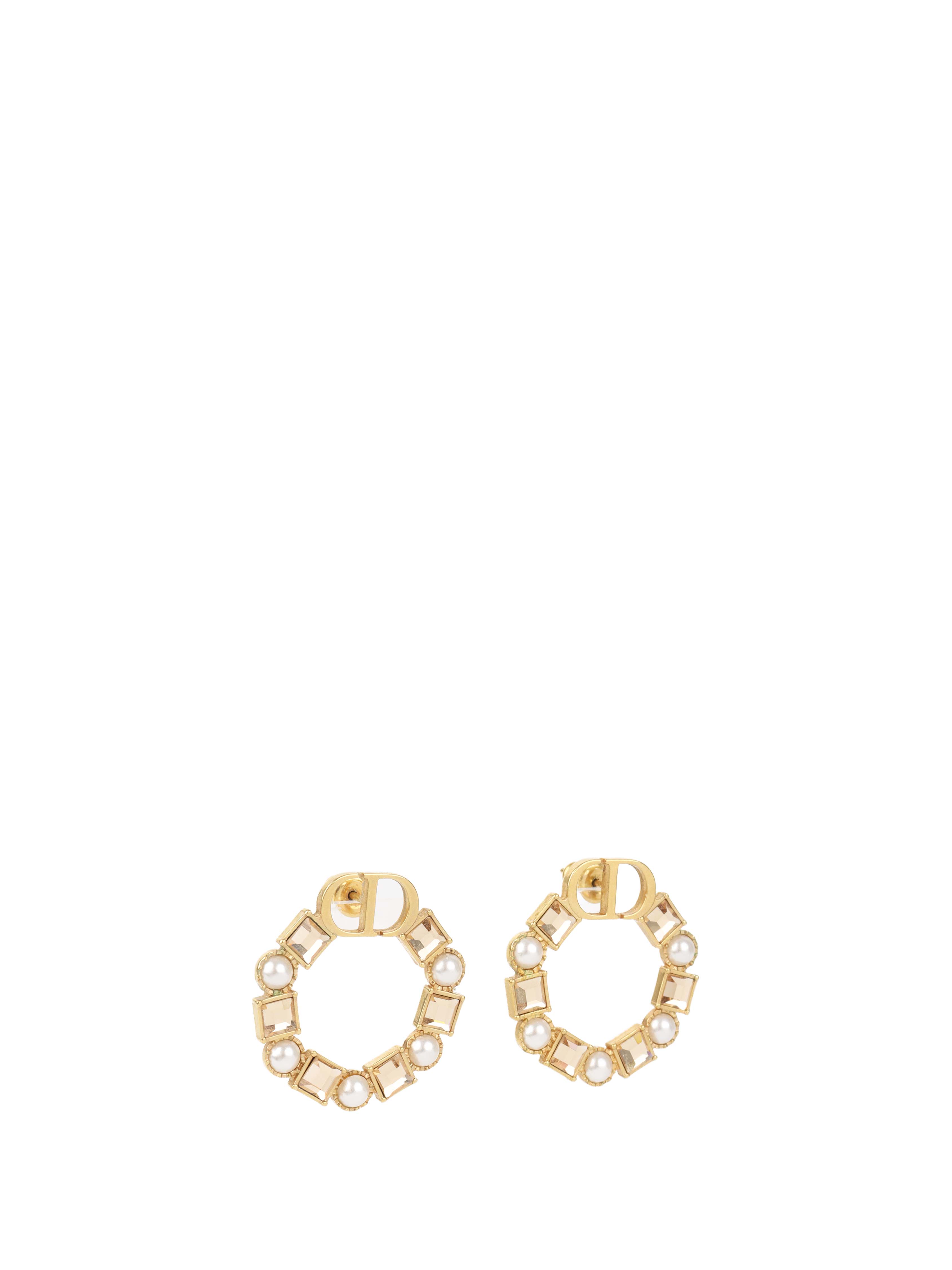 Dior CD Crystal Hoop Earring.